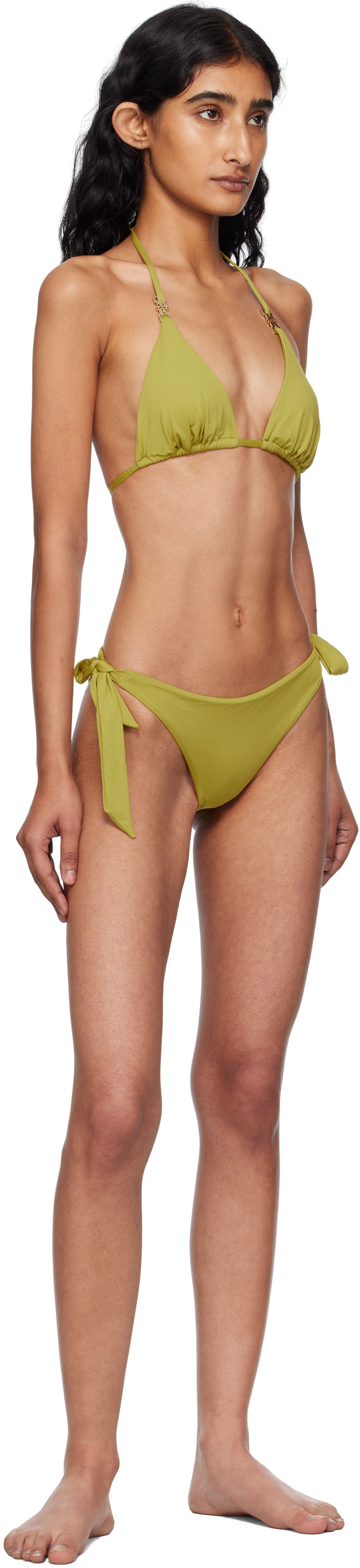 Max Mara Khaki Stefy Bikini Bottom In Green