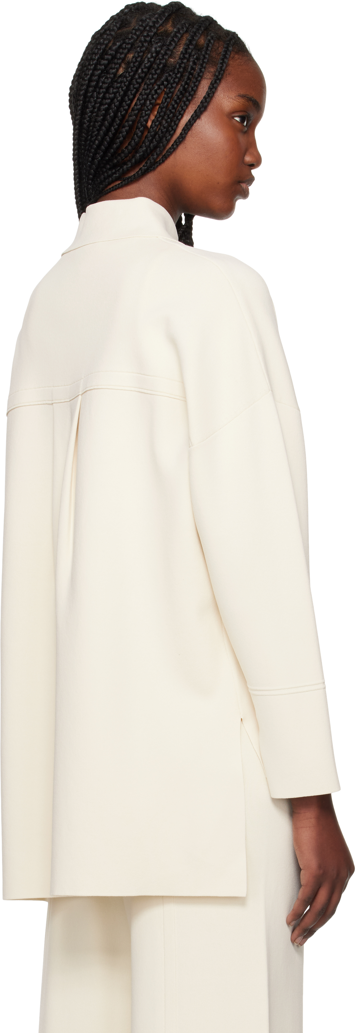 Max Mara Off-white Vand Polo In 001 Silk
