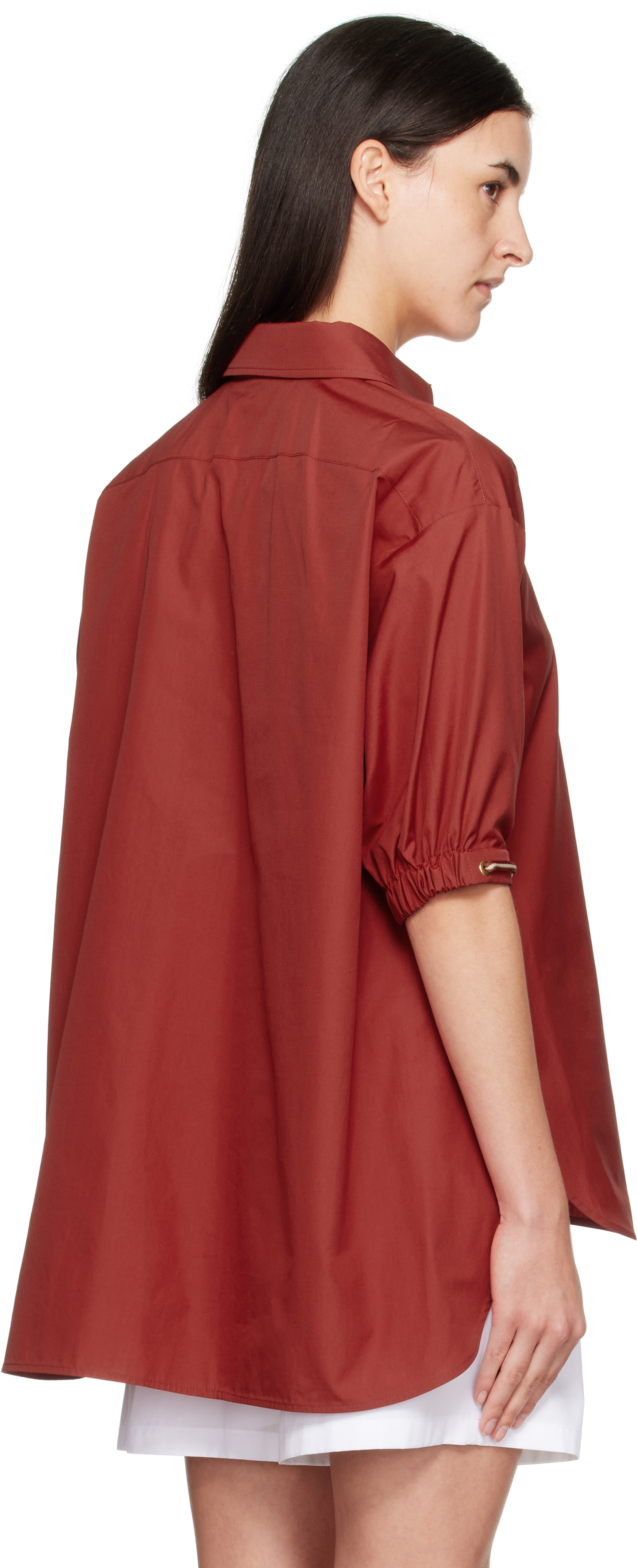 Max Mara Lapel Short-sleeved Shirt In Brown
