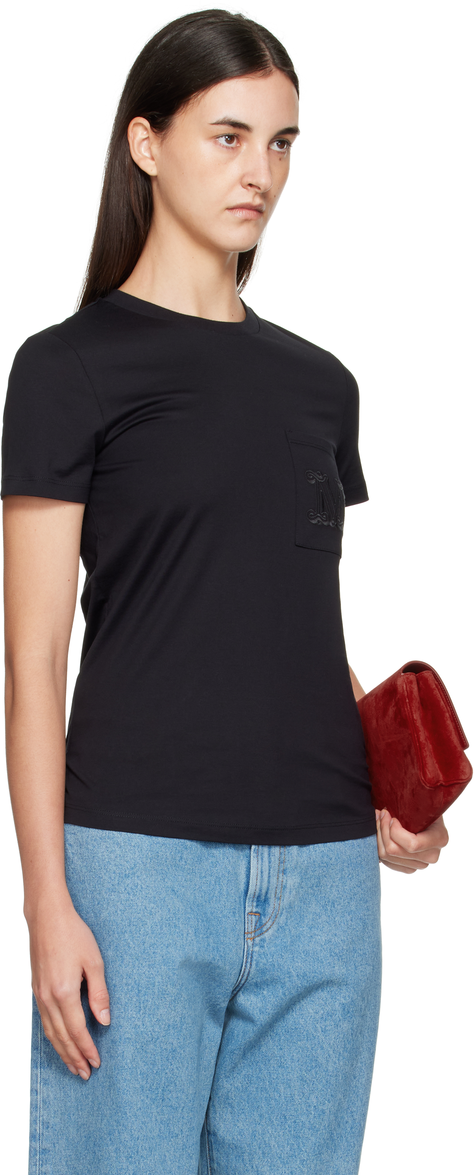 Max Mara Papaia Logo Embroidered T-shirt In Multi
