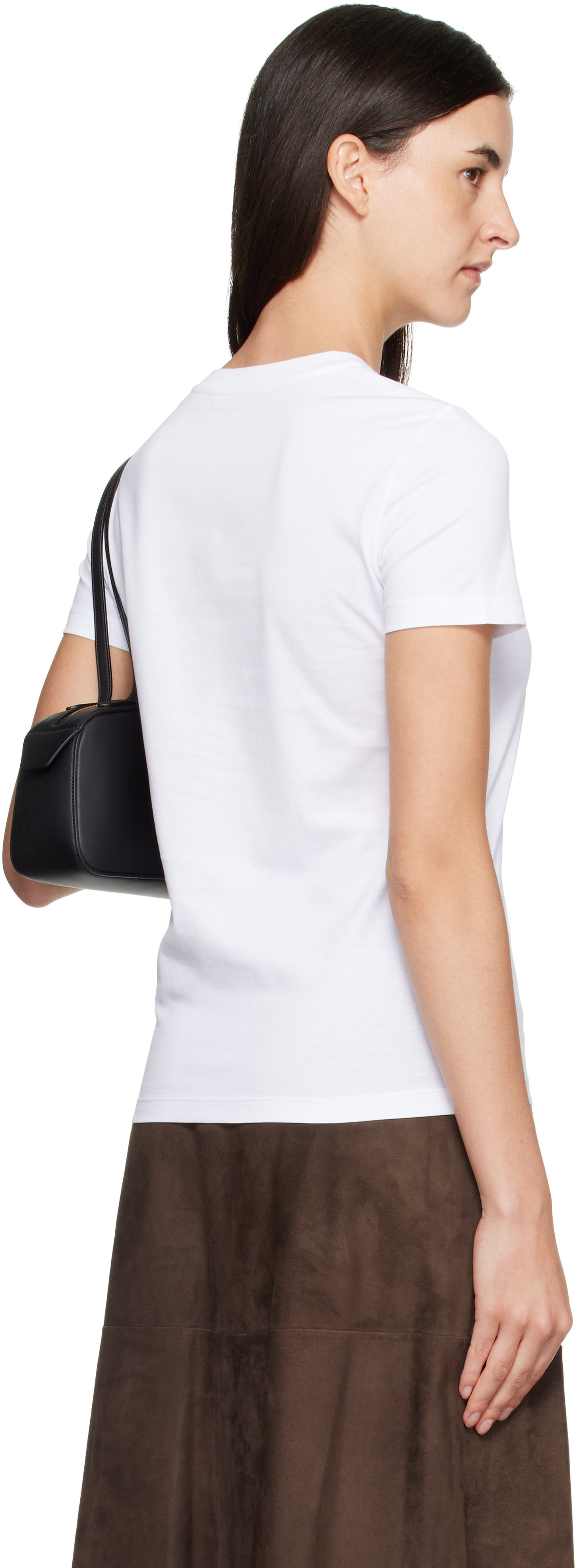 Max Mara Open-necked Black Shirt In White