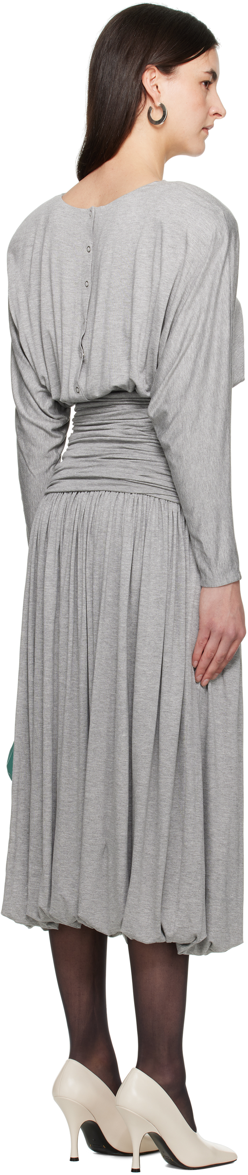 Nicklas Skovgaard Gray Lori Midi Dress In Grey