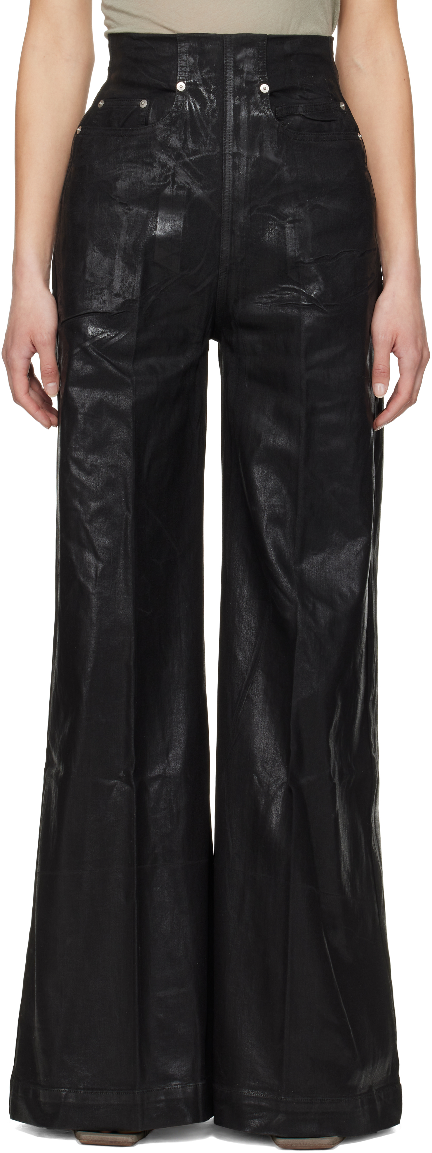 Black Hollywood Dirt Cooper Jeans by Rick Owens DRKSHDW on Sale