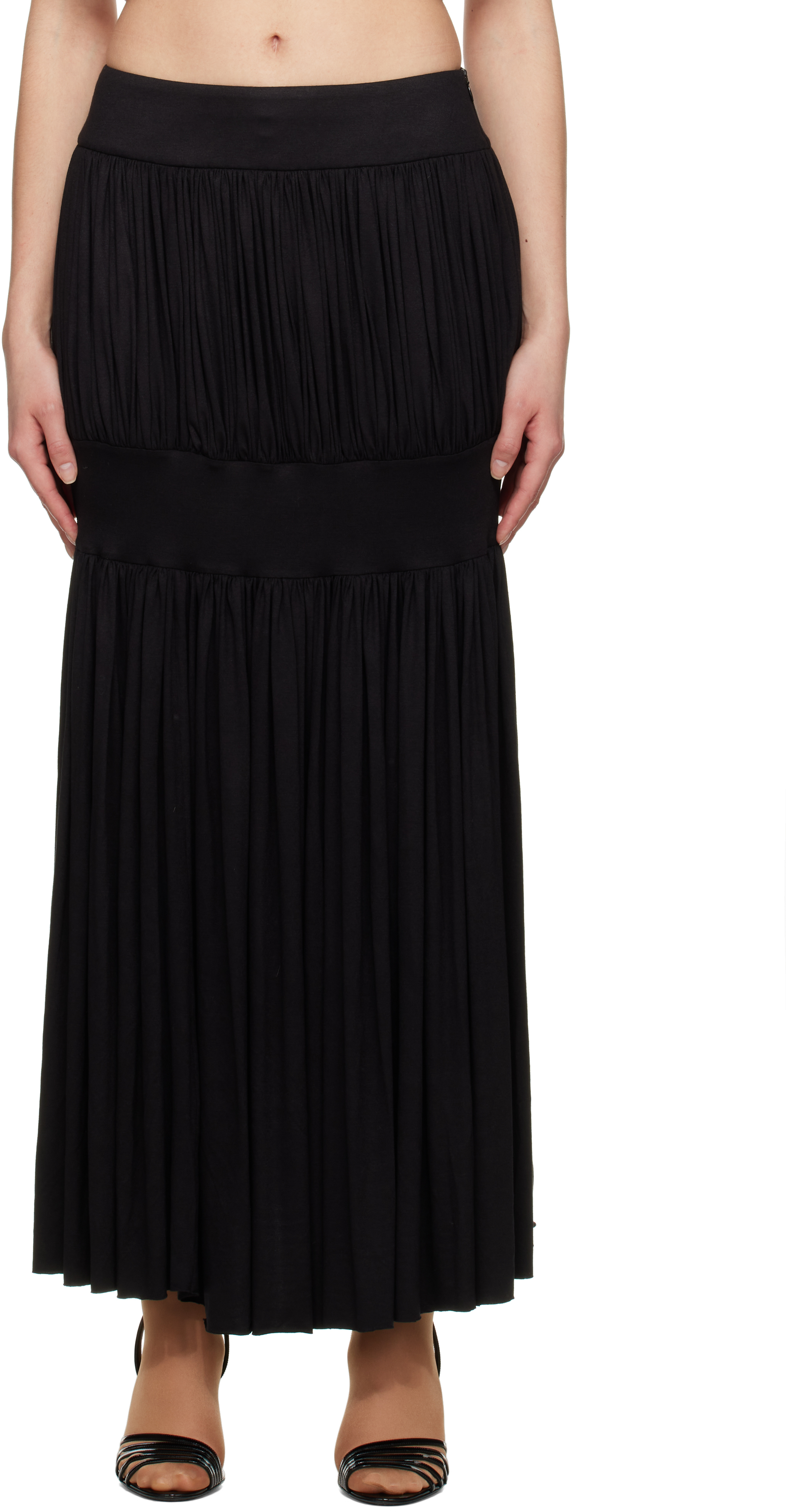 Black Metha Maxi Skirt