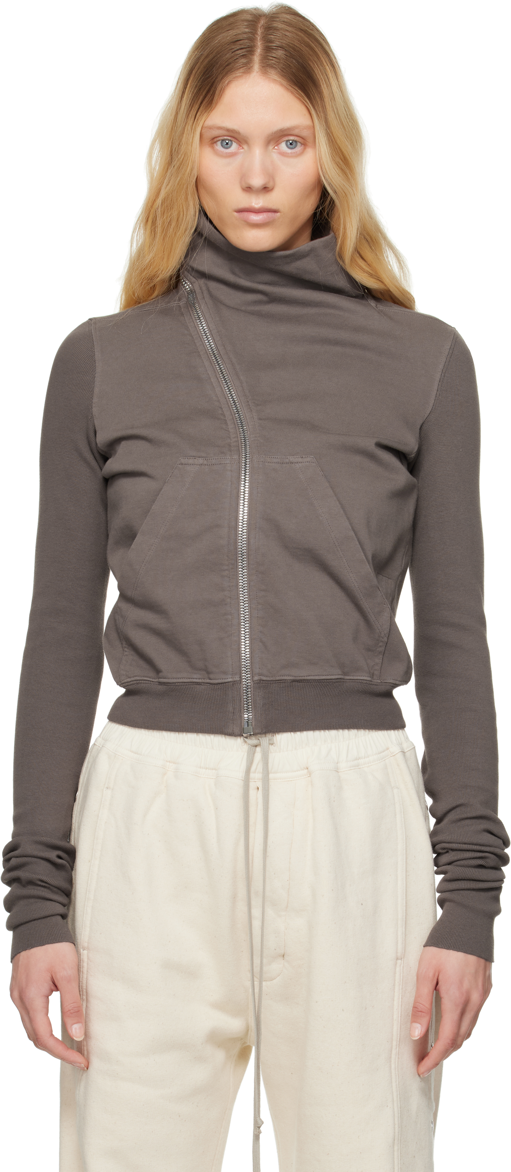 Rick Owens DRKSHDWのグレー Hollywood Mountain ジップアップ