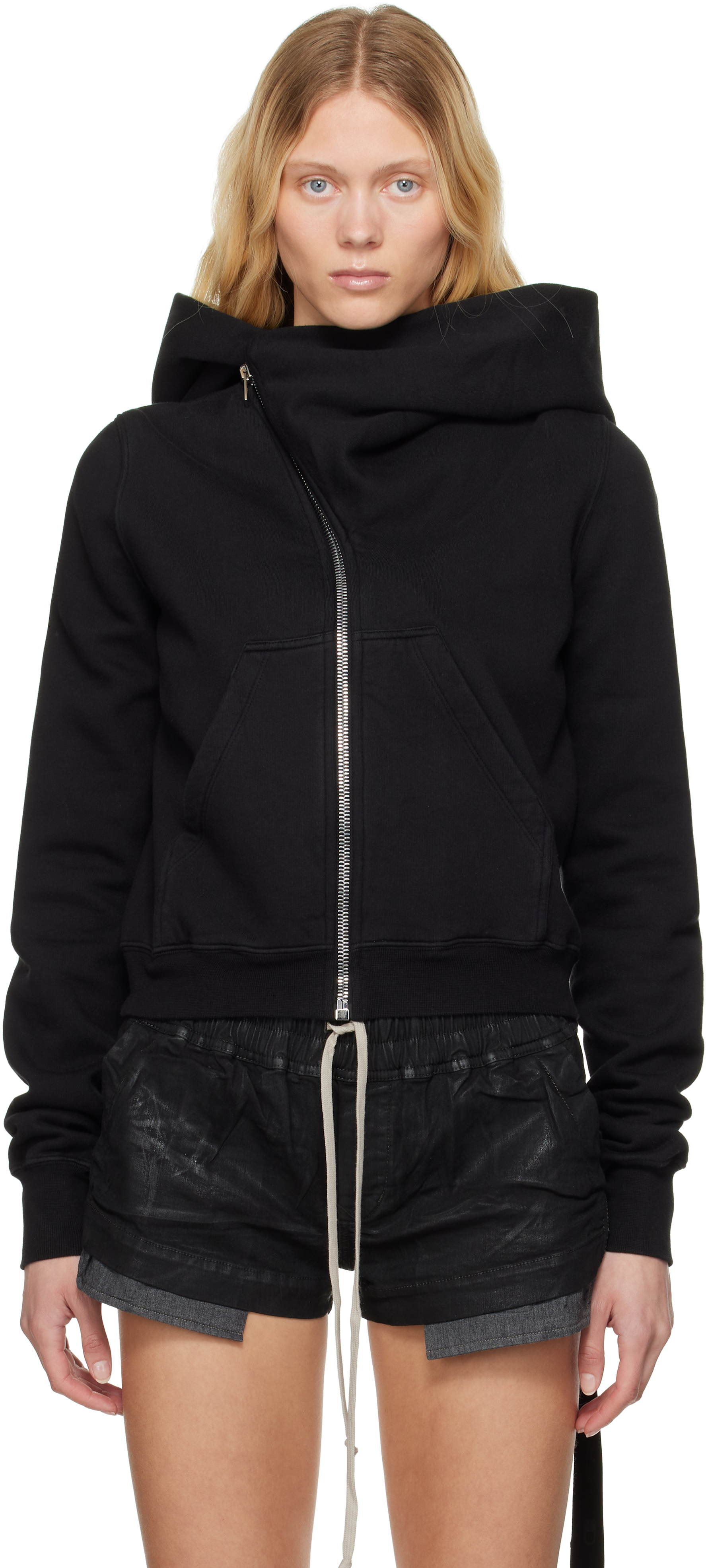 【関税込み】Rick Owens ブラック Hollywood ジップフーディ Rick Owensのブラック Hollywood Brad レザージャケットがセール中