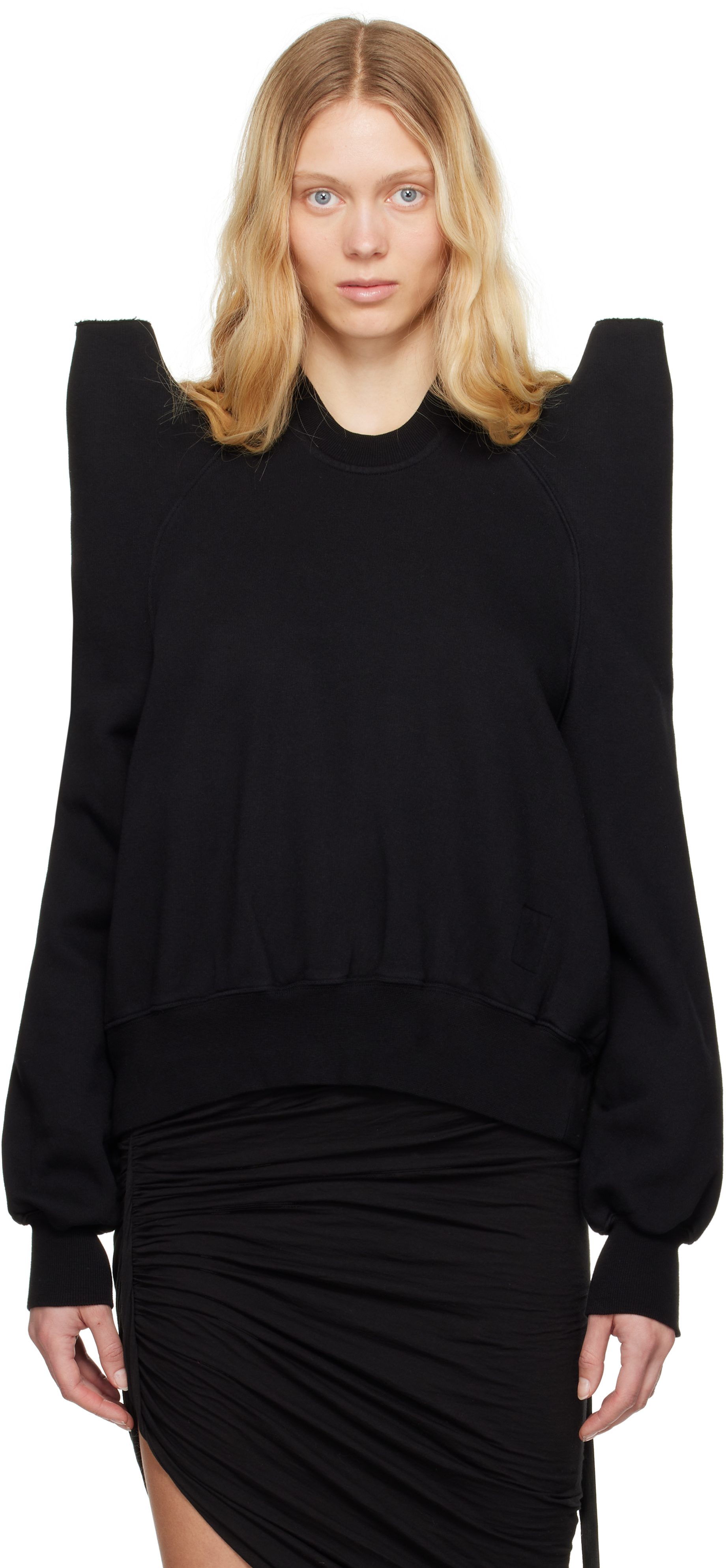 Rick Owens DRKSHDW: Black Hollywood Tecsweat Sweatshirt | SSENSE Rick Owens DRKSHDW: Black Hollywood Tecsweat Sweatshirt | SSENSE