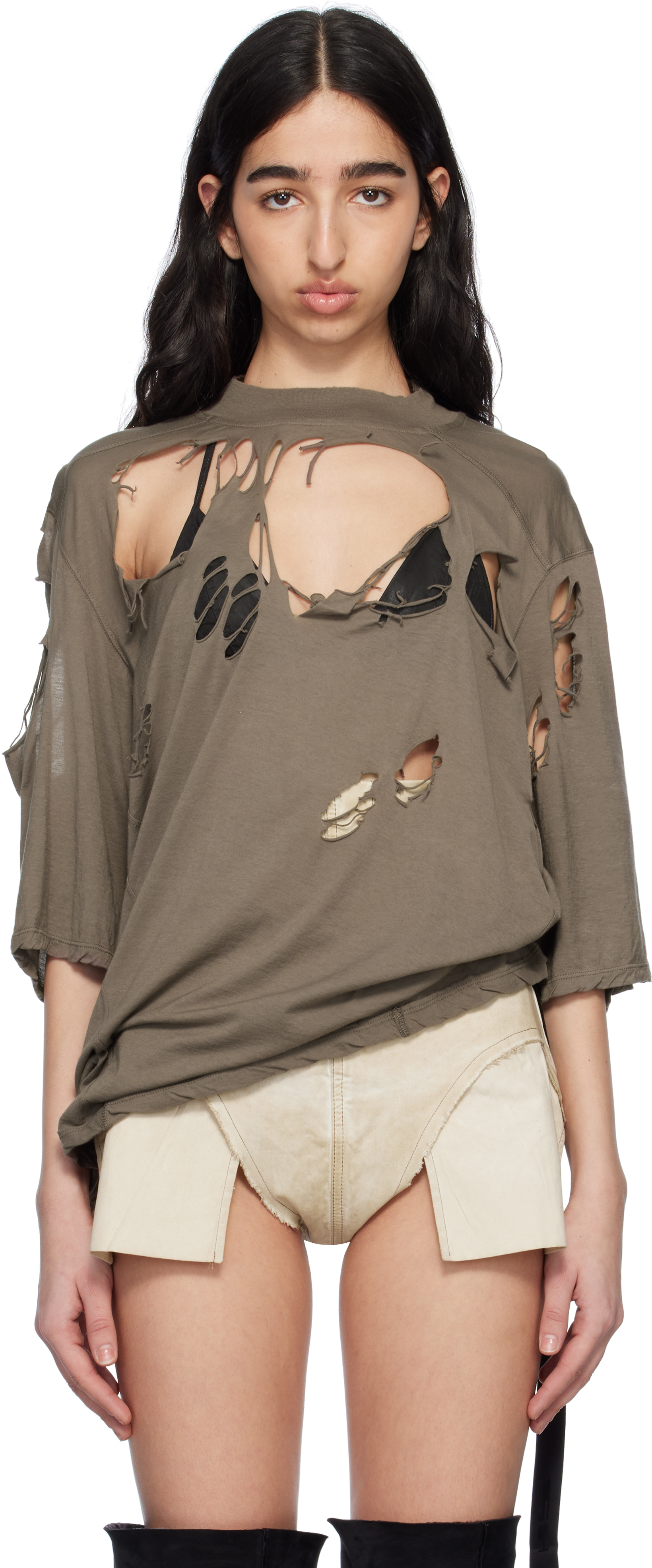 Rick Owens DRKSHDW: Black Walrus T-Shirt | SSENSE