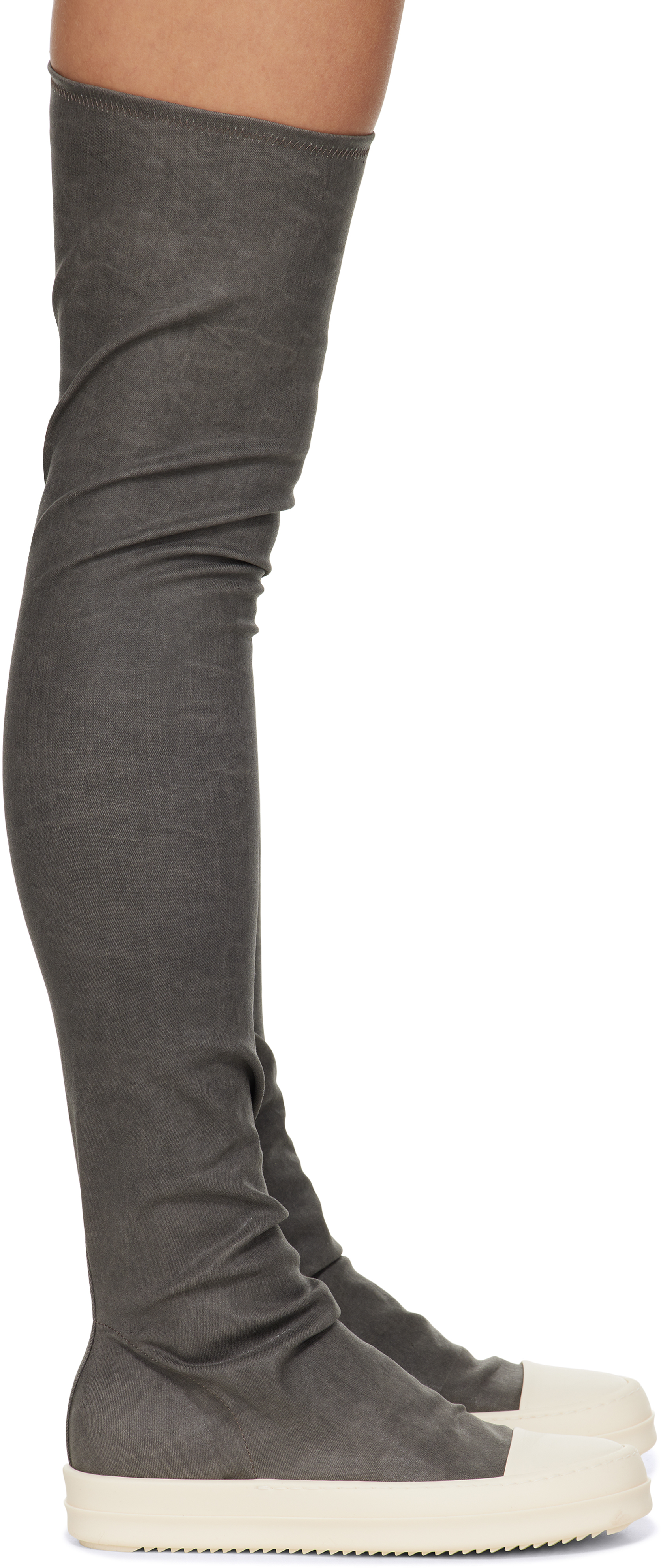 【RICK OWENS】Hollywood High Sock Sneaks サイハイブーツ Rick Owens DRKSHDWのグレー Hollywood High Sock Sneaks