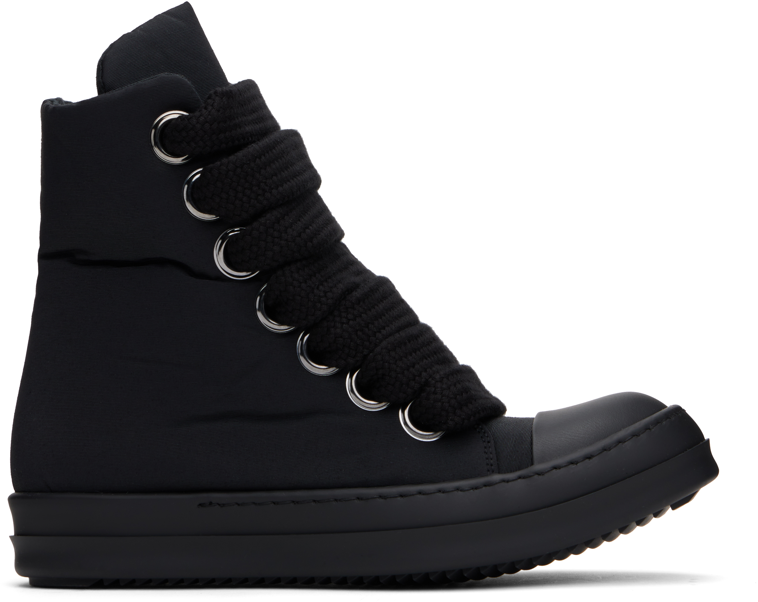 RICK OWENS DRKSHDW BLACK HOLLYWOOD JUMBO LACE PUFFER SNEAKS SNEAKERS