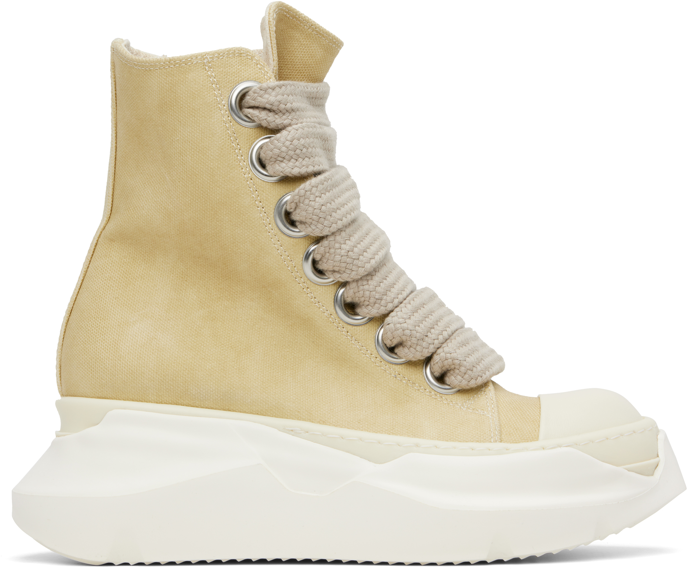 【RICK OWENS】Hollywood Jumbo Laces Abstract スニーカー Rick Owens DRKSHDW: Beige Hollywood Jumbo Laces Abstract