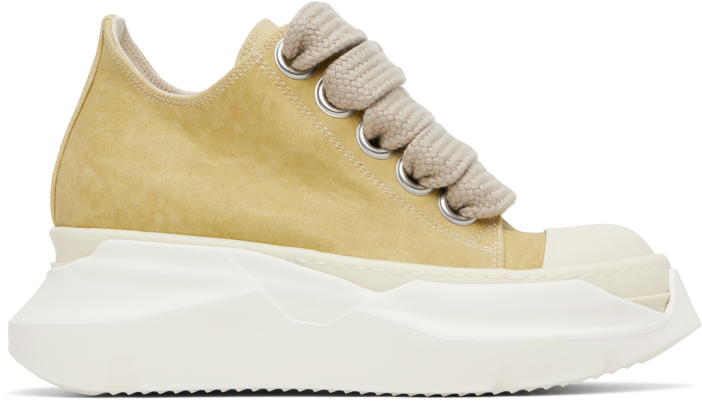 【RICK OWENS】DRKSHDW Hollywood Jumbo Lace Abstract LowSneak Beige Hollywood Jumbo Laces Abstract Low Sneak Sneakers by