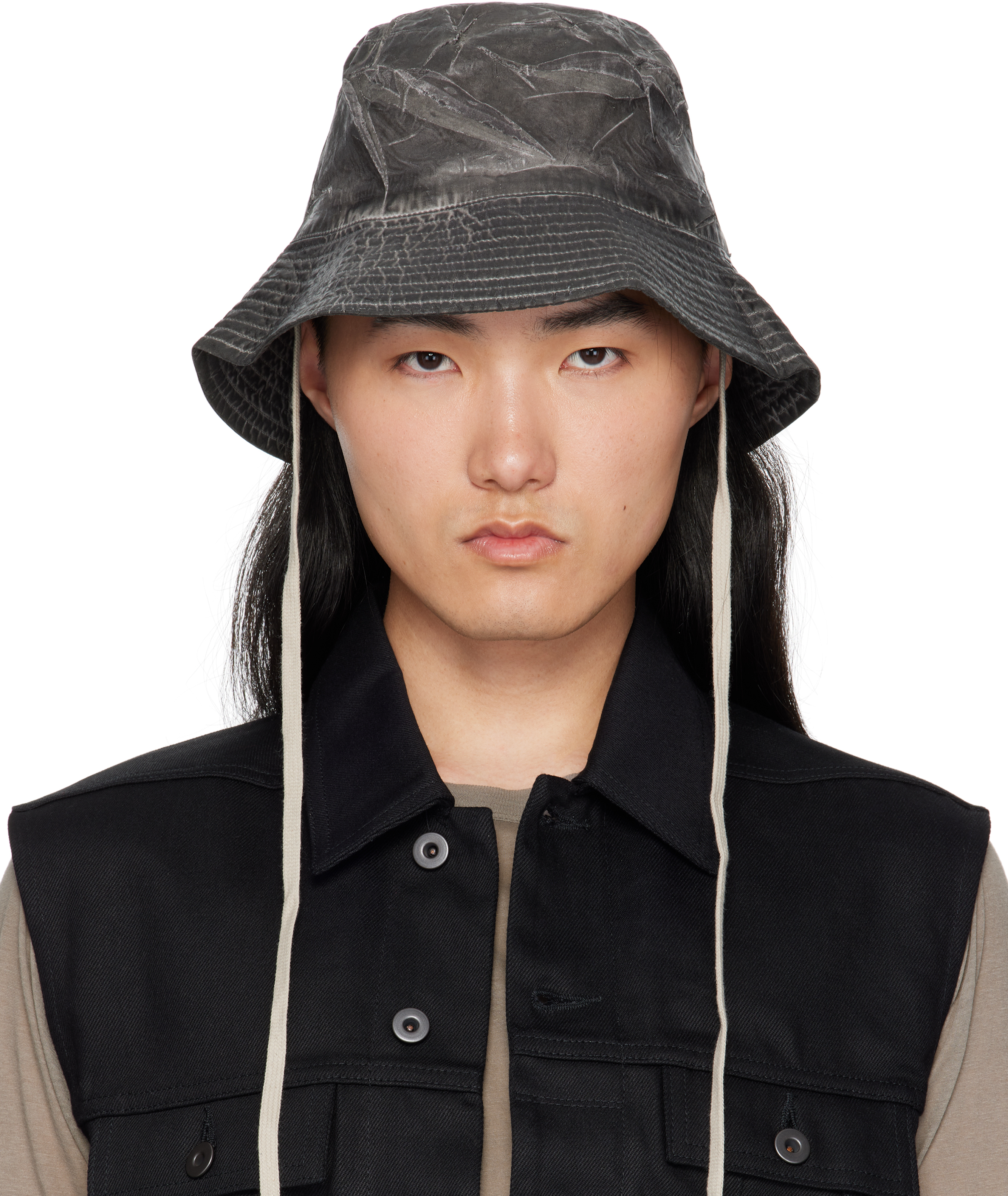 rick owens ダークシャドウ バケットハット BUCKET HAT WITH ZIP BLACK - RICK OWENS DRKSHDW(リック