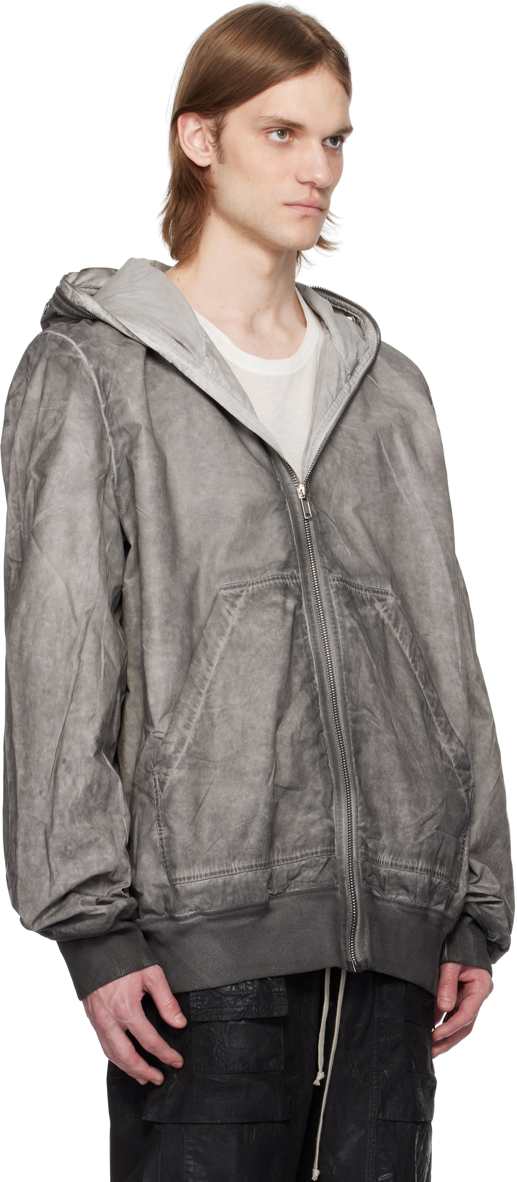 Shop Rick Owens Drkshdw Gray Hollywood Flight Bomber Jacket In 78 Drkdust