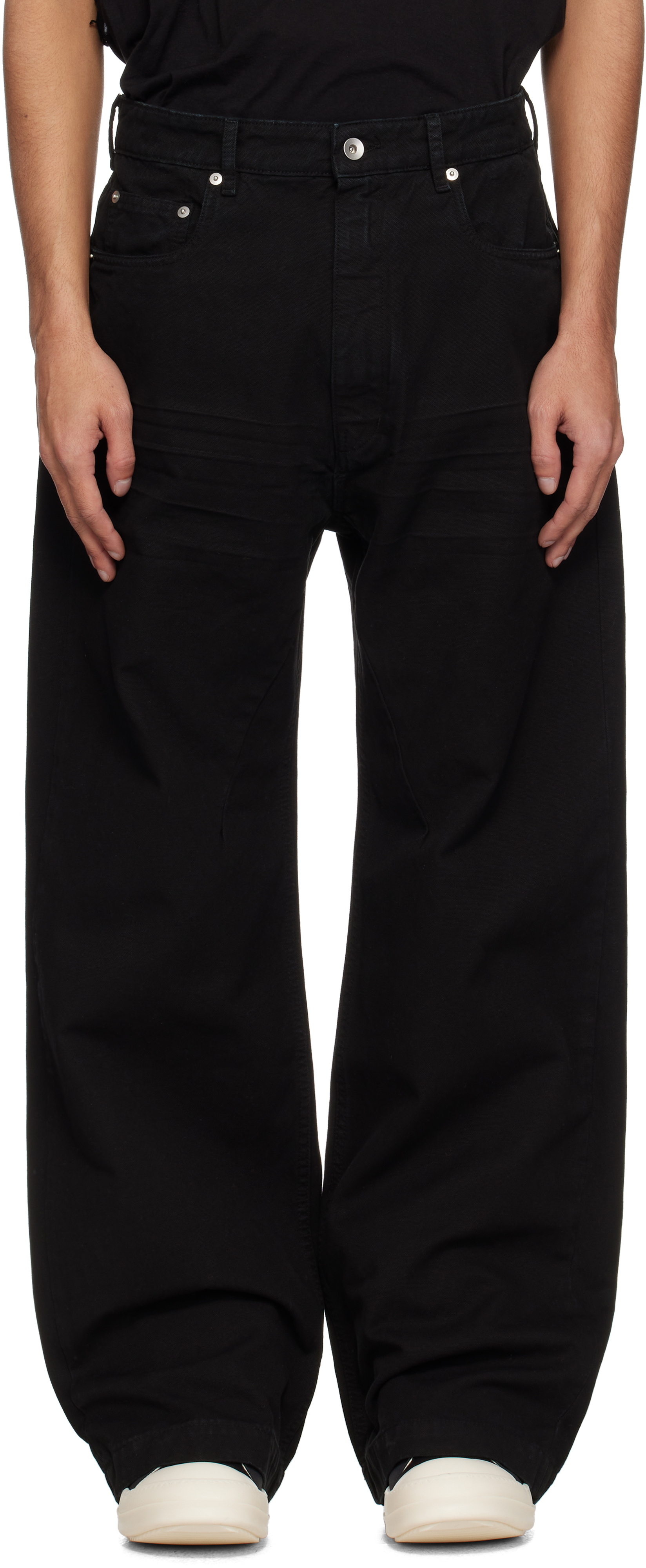 Rick Owens DRKSHDW: ブラック Hollywood Geth ジーンズ Rick Owens DRKSHDW: ブラック Hollywood Geth ジーンズ