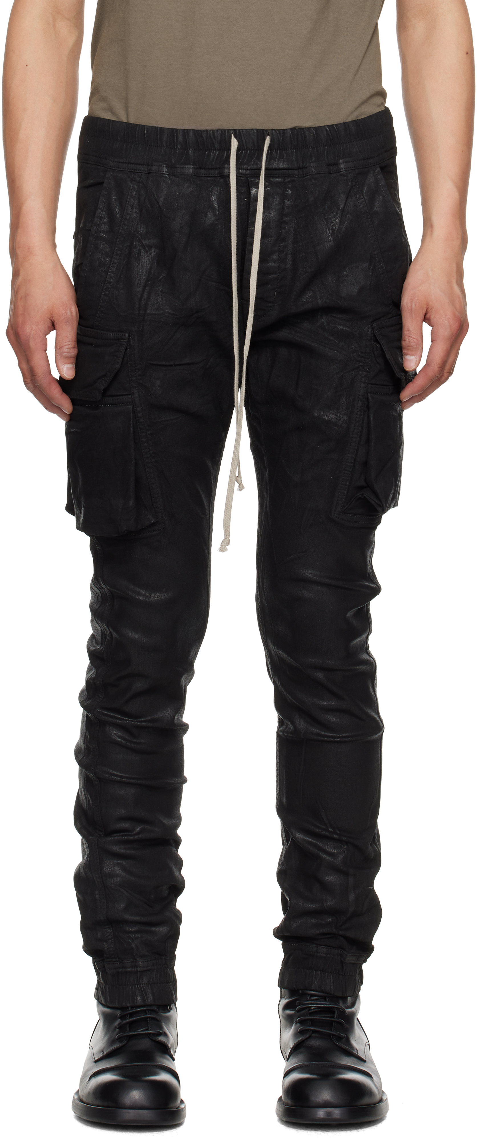 Black Hollywood Mastodon Cut Cargo Pants
