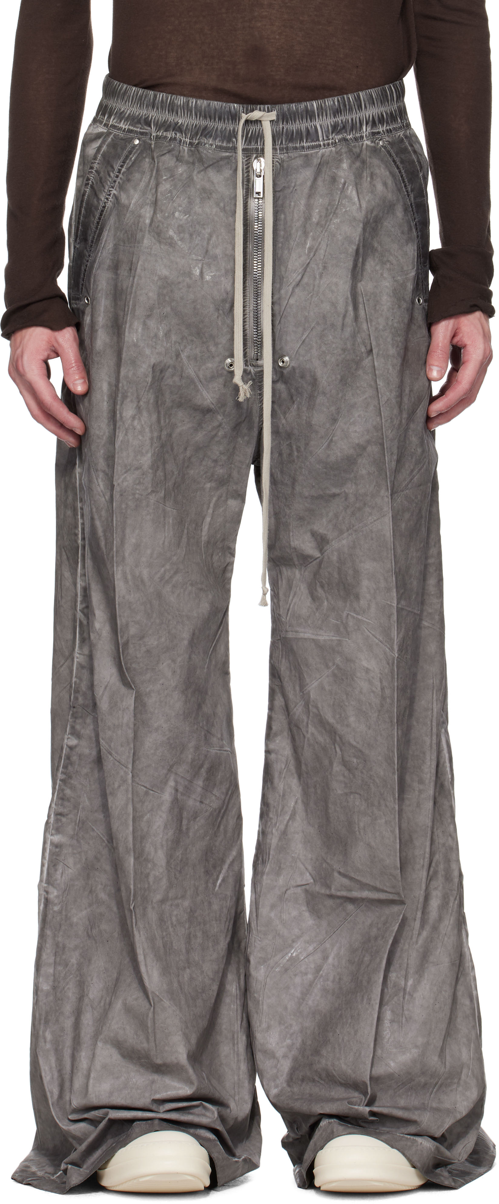 【RICK OWENS DRKSHDW】Hollywood Geth Belas ラウンジパンツ Gray Hollywood Geth Belas Trousers by Rick Owens DRKSHDW on Sale
