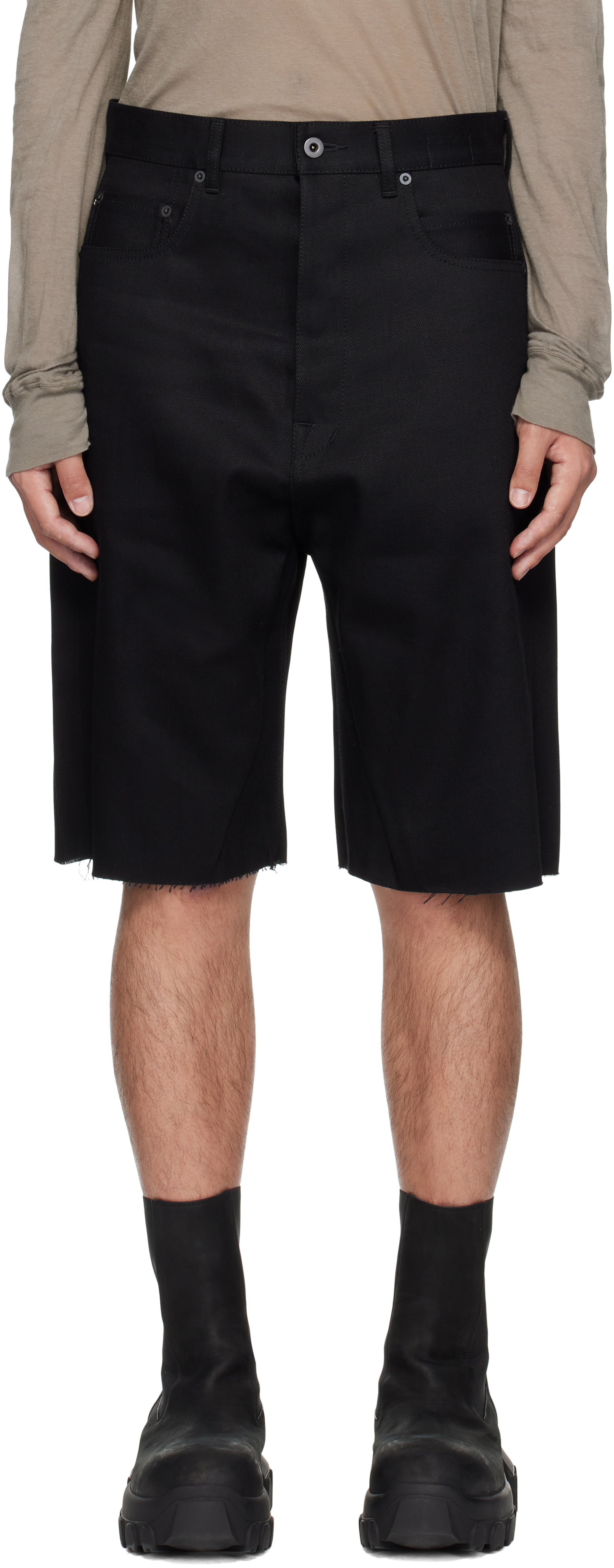 Rick Owens DRKSHDW 2024SS スプレー加工 デニムショーツ