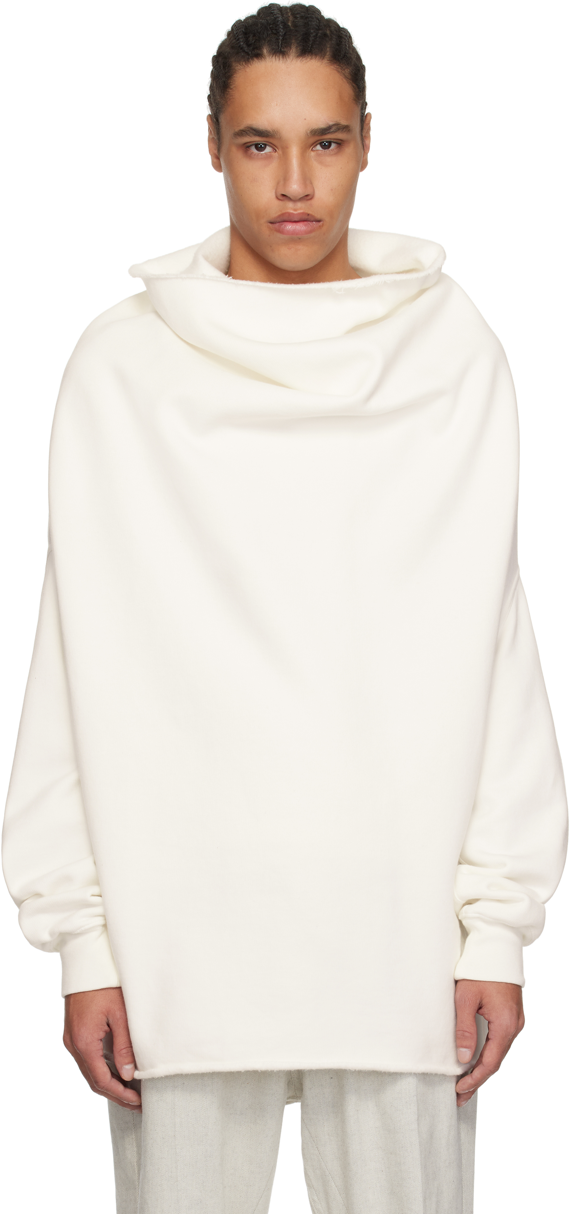 Rick Owens Drkshdw Drkshdw By Rick Owens Man Sweatshirt Ivory Size Onesize Cotton In 11 Milk