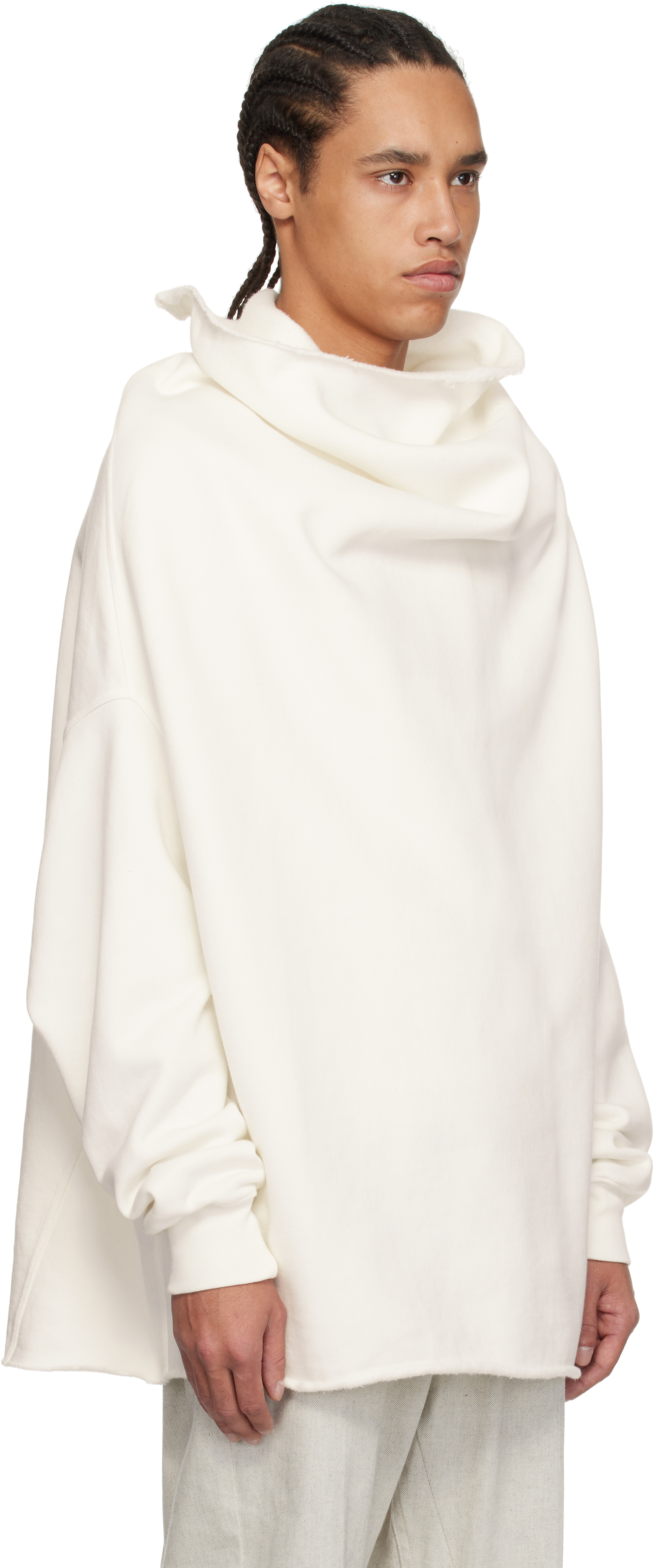 Rick Owens Drkshdw Drkshdw By Rick Owens Man Sweatshirt Ivory Size Onesize Cotton In 11 Milk