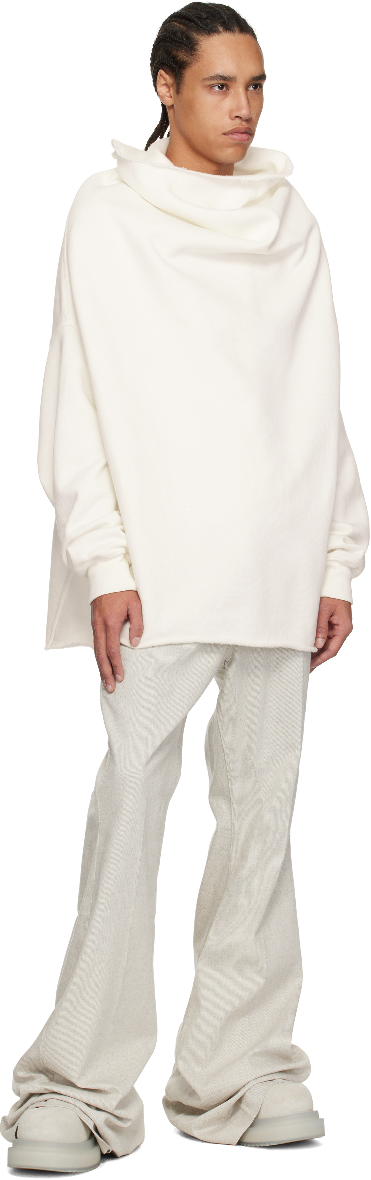 Rick Owens Drkshdw Drkshdw By Rick Owens Man Sweatshirt Ivory Size Onesize Cotton In 11 Milk