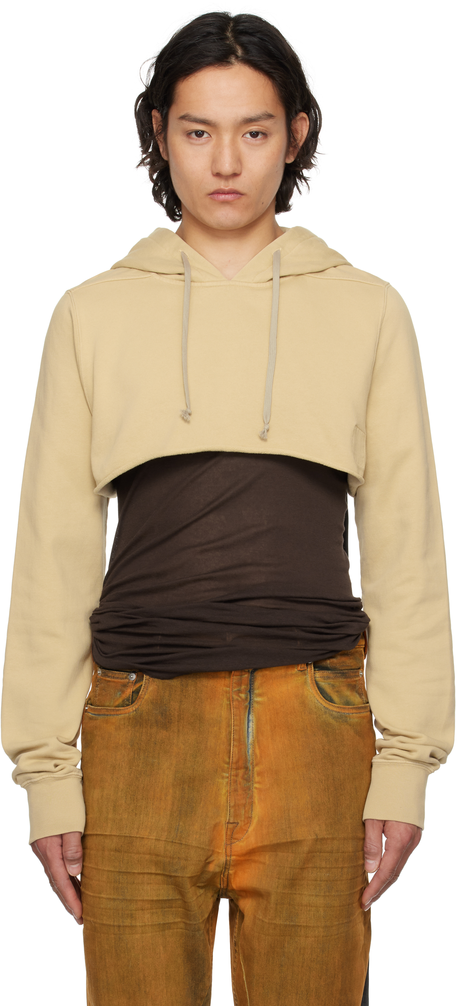 【RICK OWENS】DRKSHDW オフホワイト プルオーバーフーディ リックオウエンス・ダークシャドウ - プルオーバー パーカー