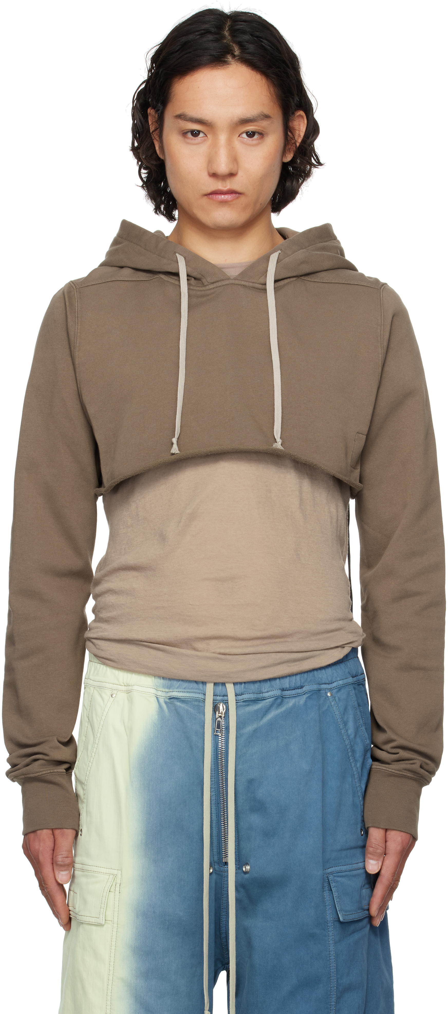 Gray Hollywood Cropped Hoodie