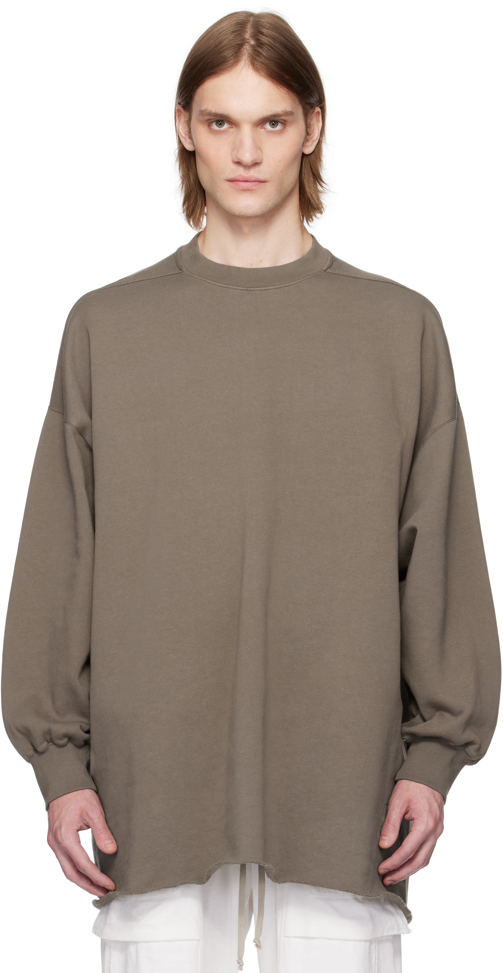 Rick Owens DRKSHDW: Gray Hollywood Tommy LS Sweatshirt | SSENSE
