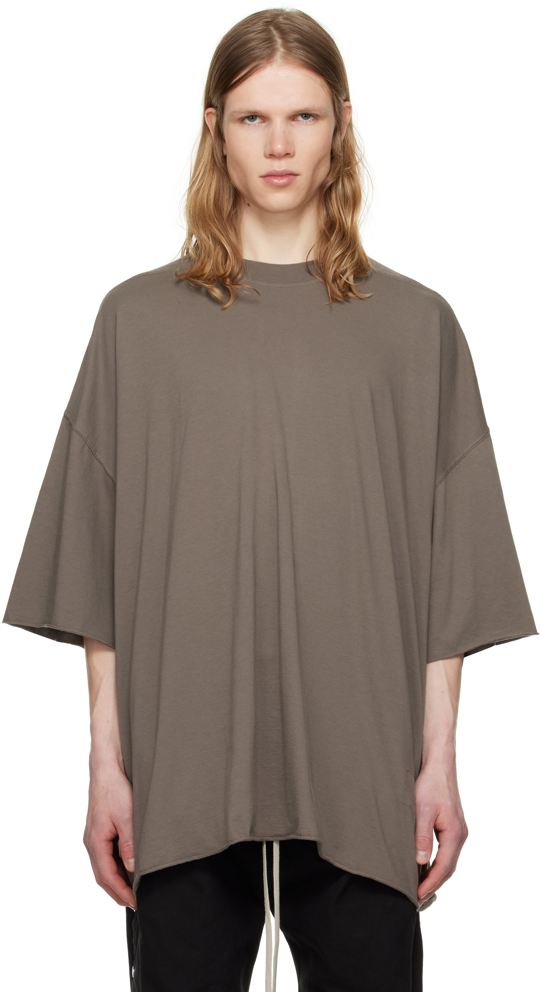 RICK OWENS DRKSHDW ハリウッドタープTシャツ Rick Owens DRKSHDW: オフホワイト Hollywood Tommy Tシャツ