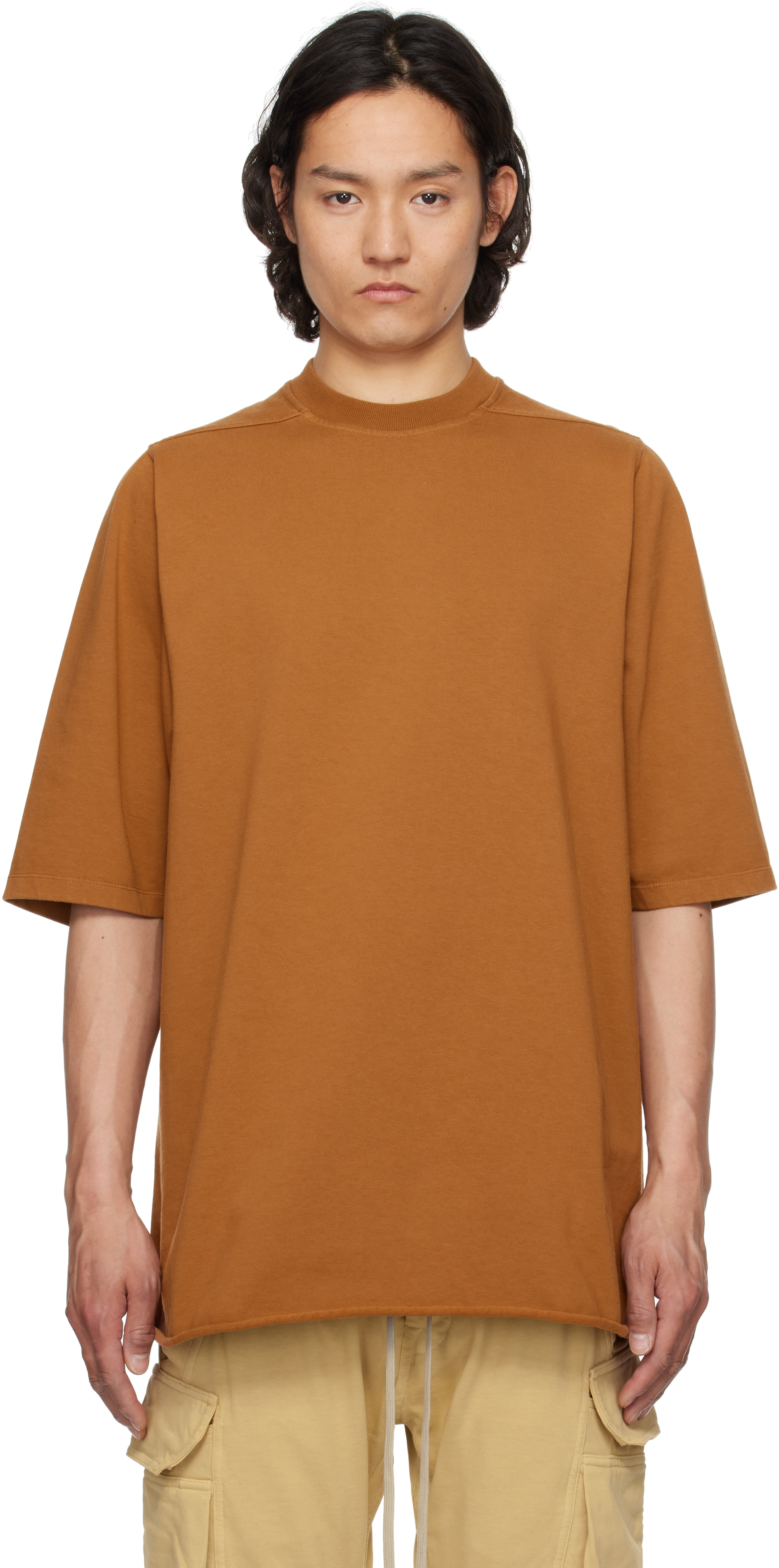 Orange Hollywood Jumbo SS T-shirt by Rick Owens DRKSHDW on Sale