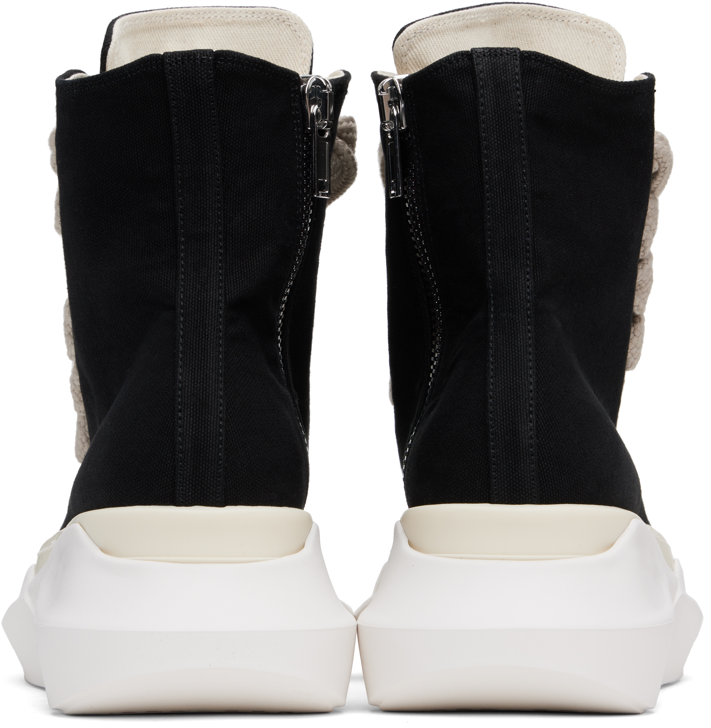 RICK OWENS DRKSHDW BLACK HOLLYWOOD JUMBO LACES ABSTRACT SNEAKS SNEAKERS