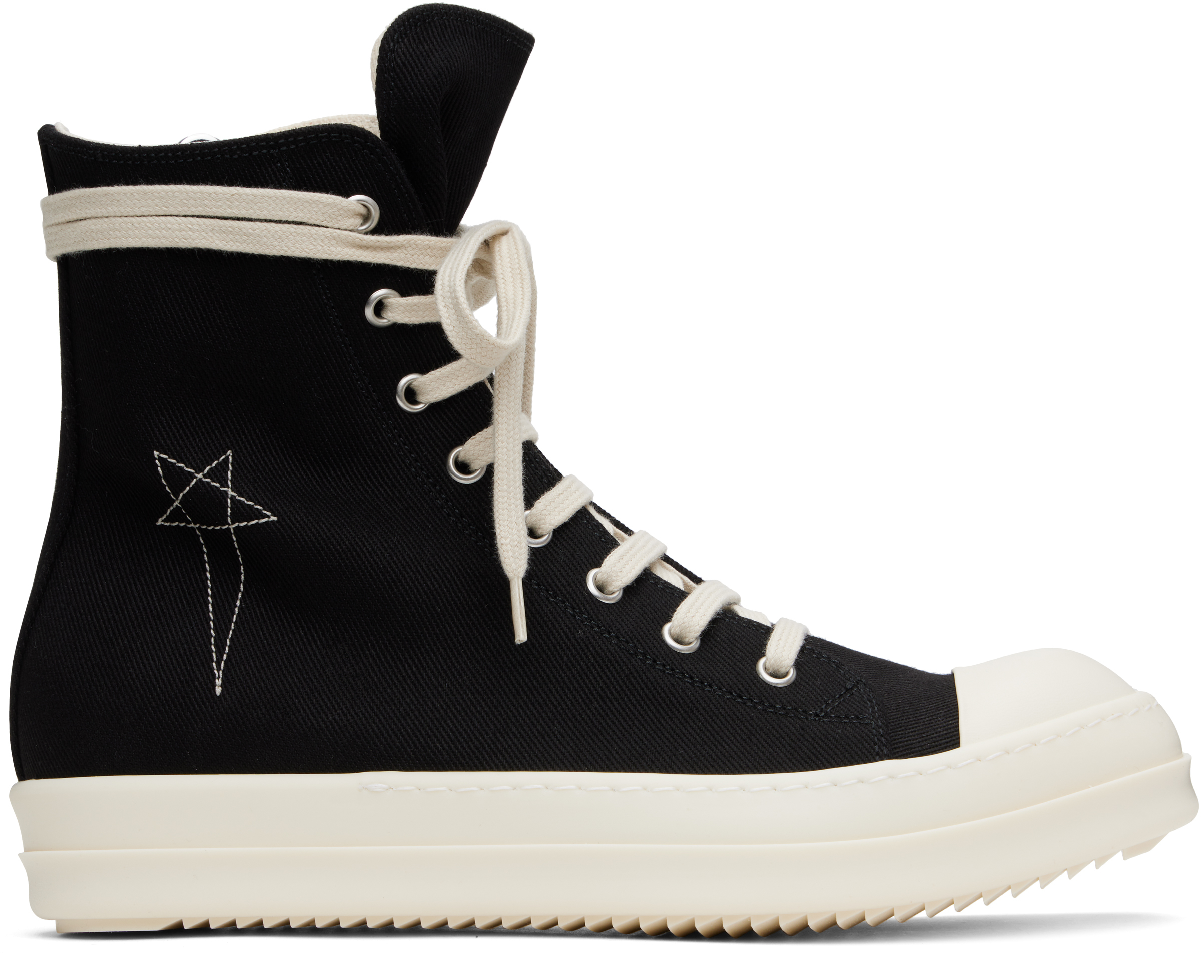 Shop Rick Owens Drkshdw Black Sneaks Sneakers In 9811 Black/pearl/mil