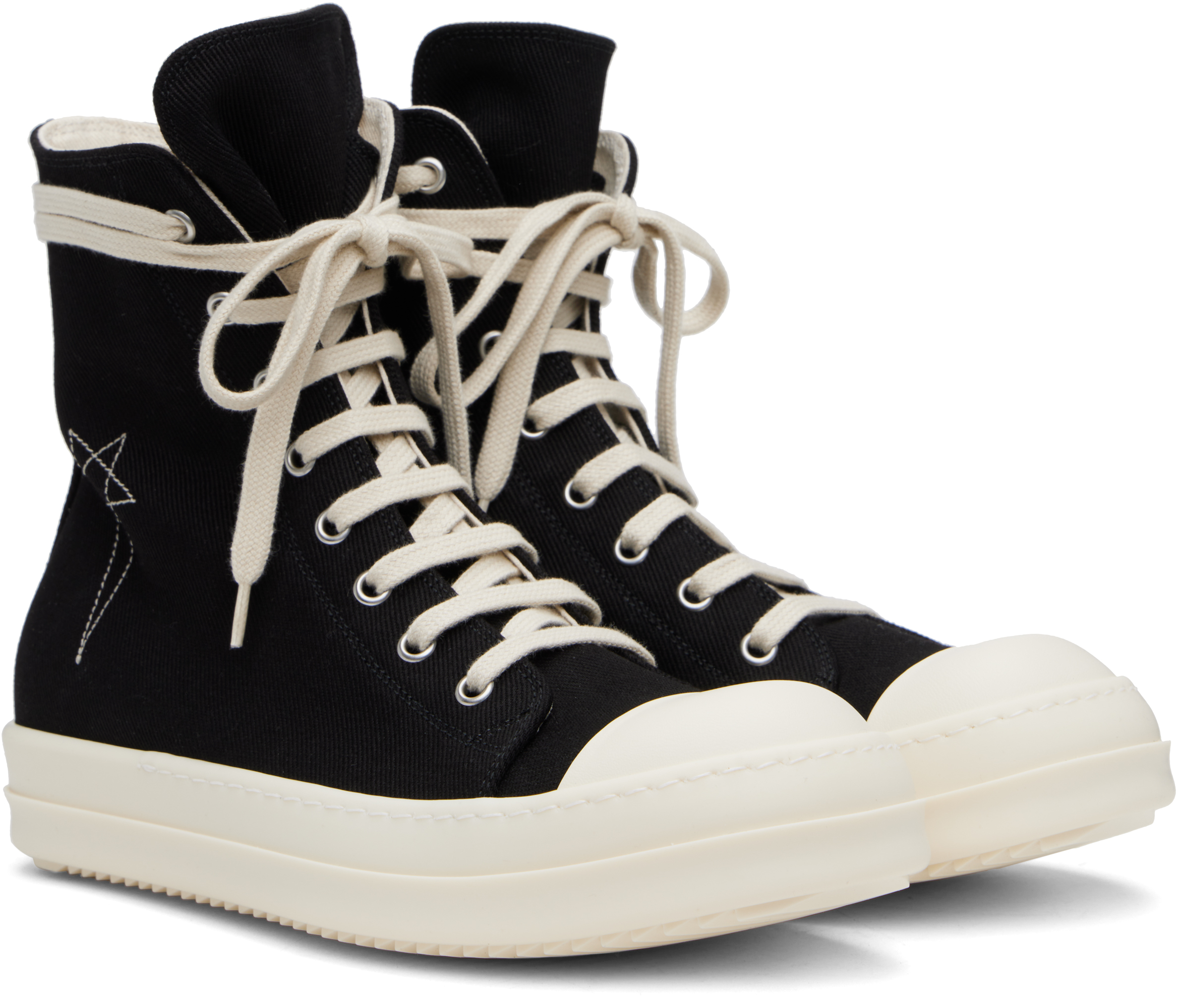 Shop Rick Owens Drkshdw Black Sneaks Sneakers In 9811 Black/pearl/mil