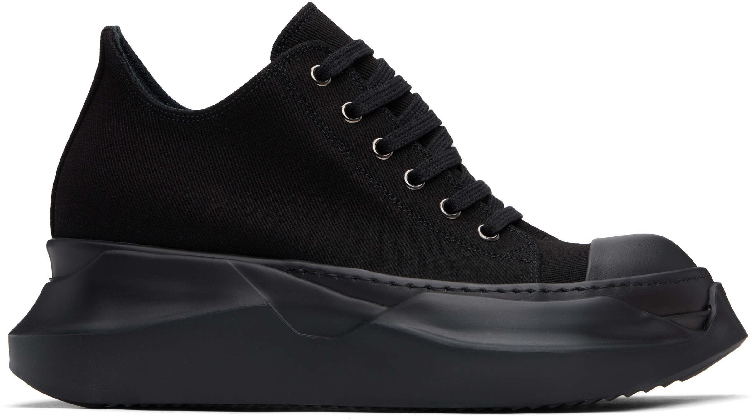 Rick Owens Drkshdw Black Hollywood Abstract Low Sneaks Sneakers In 09all All Black