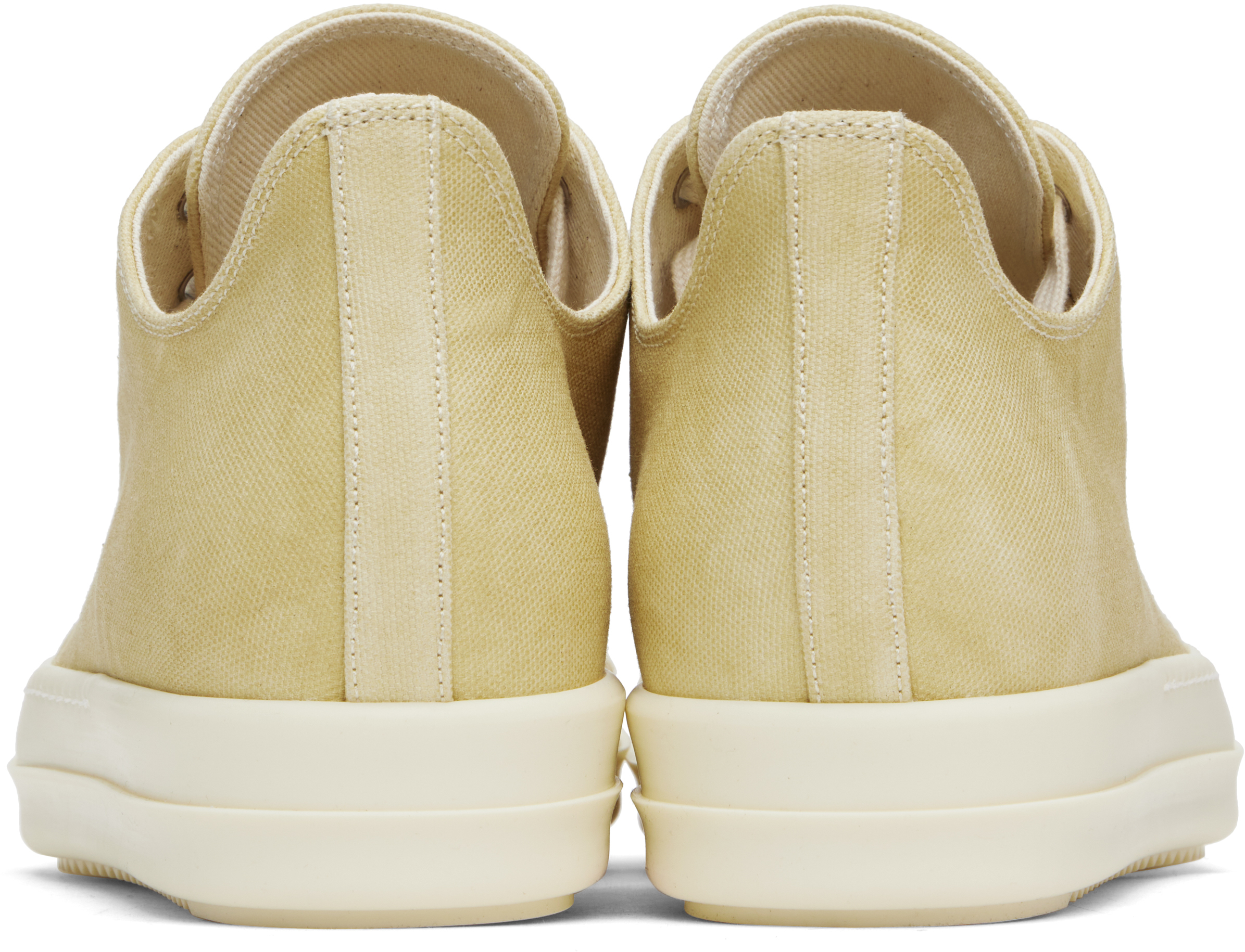 Shop Rick Owens Drkshdw Beige Hollywood Low Sneaks Sneakers In 8111 Parchment/milk/