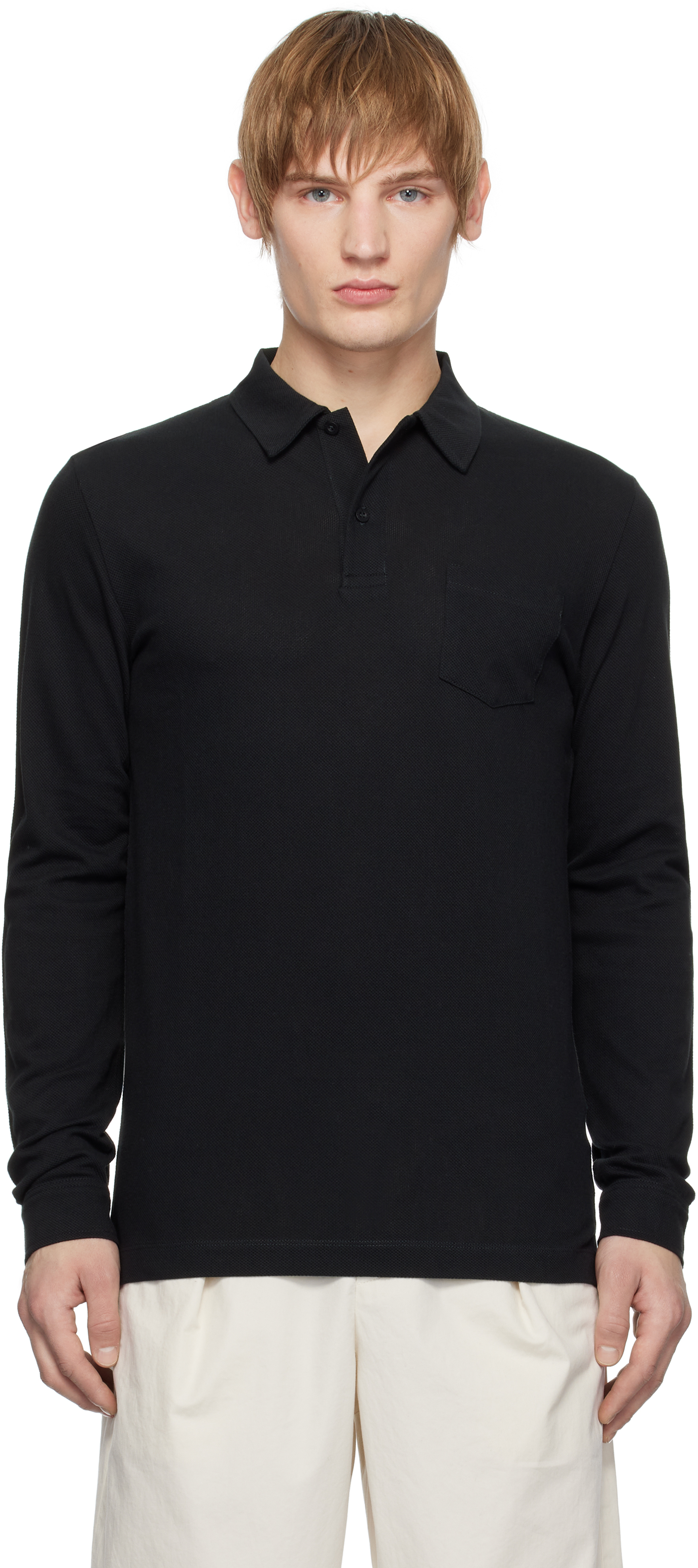 Black Long Sleeve Riviera Polo