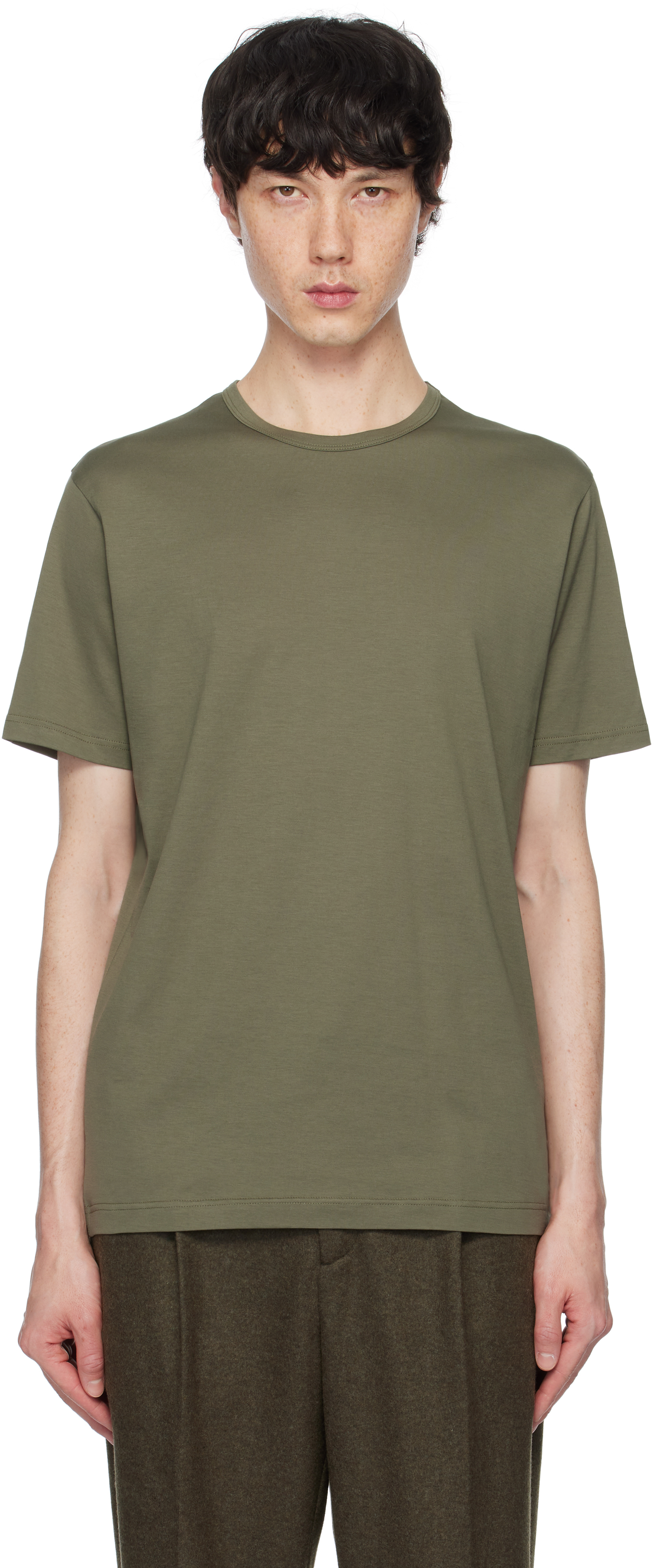 【関税込み】Sunspel カーキ Classic Tシャツ Sunspel: カーキ Classic Tシャツ | SSENSE 日本