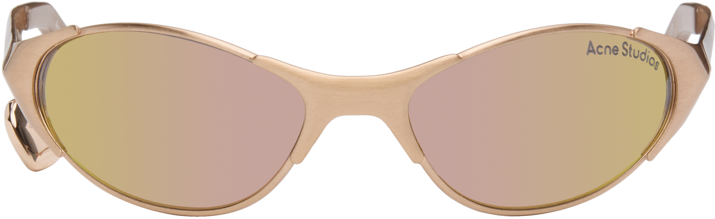 Acne Studios Rose Gold Metal Frame Charm Sunglasses