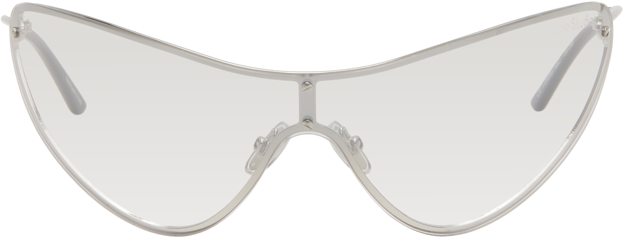 Acne Studios Silver Metal Frame Sunglasses In Cah Transparent/silv