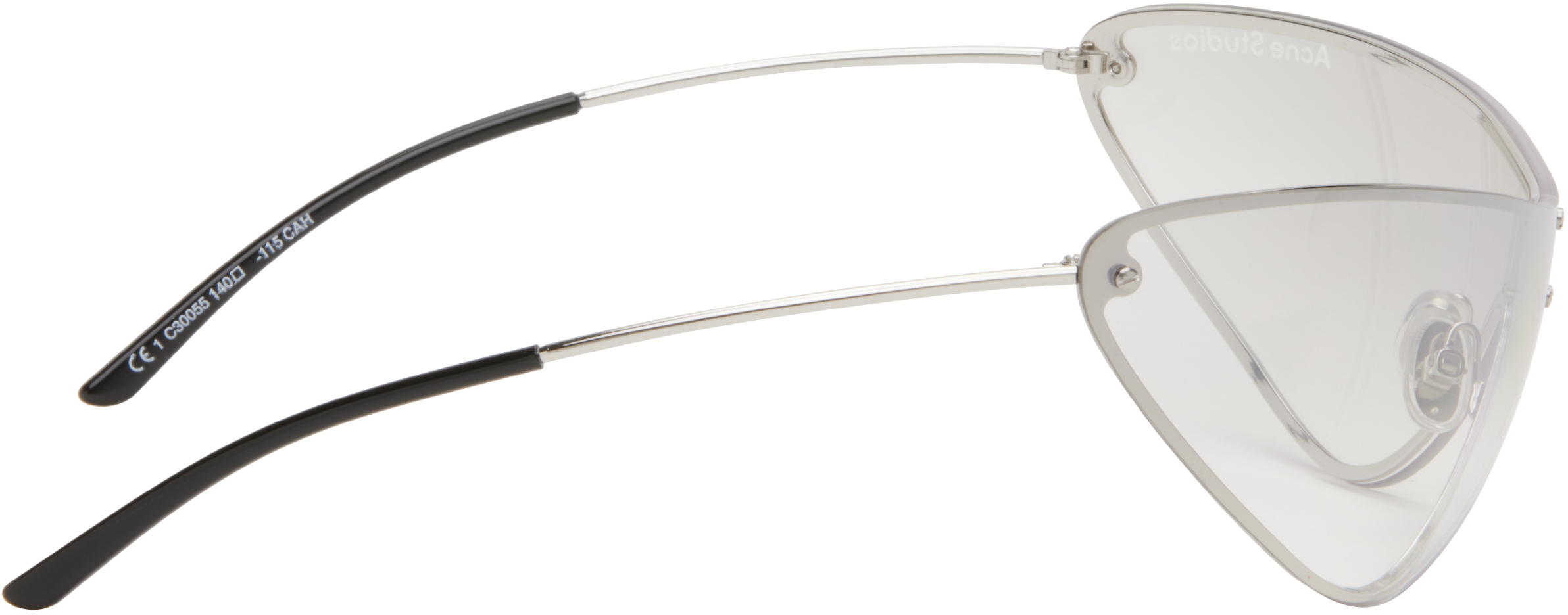 Acne Studios Silver Metal Frame Sunglasses In Cah Transparent/silv