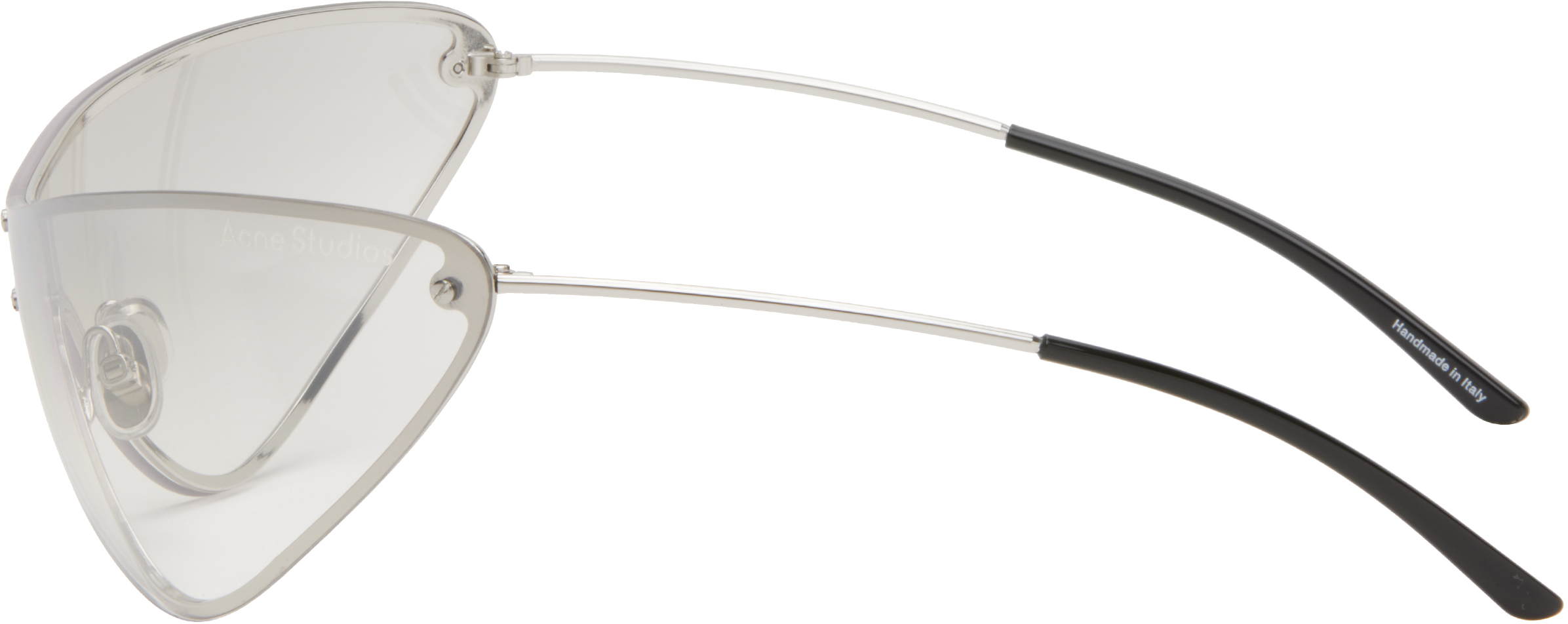 Acne Studios Silver Metal Frame Sunglasses In Cah Transparent/silv