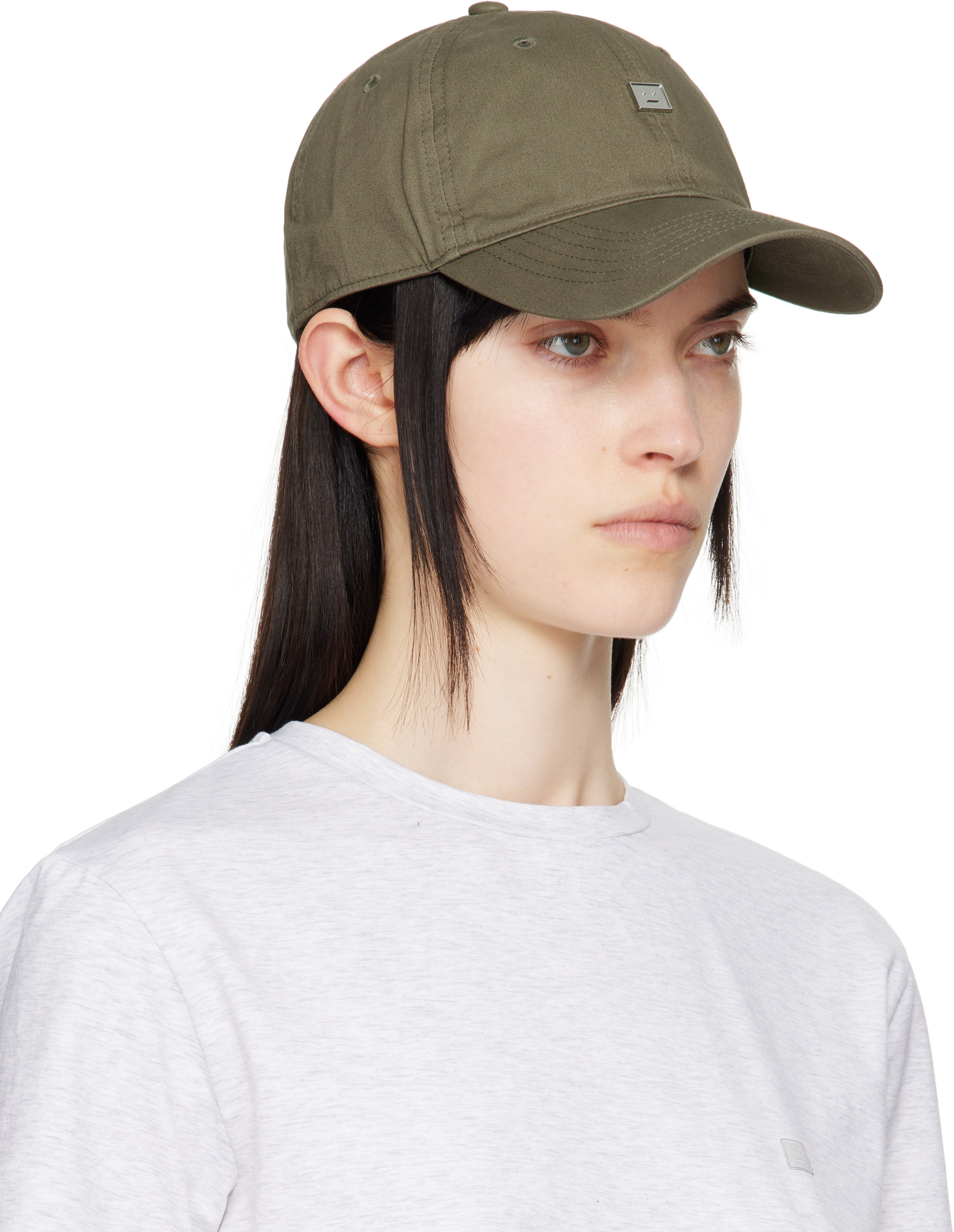 Acne Studios Cunov Logo-embellished Cotton-twill Baseball Cap In Cdk Wood Green
