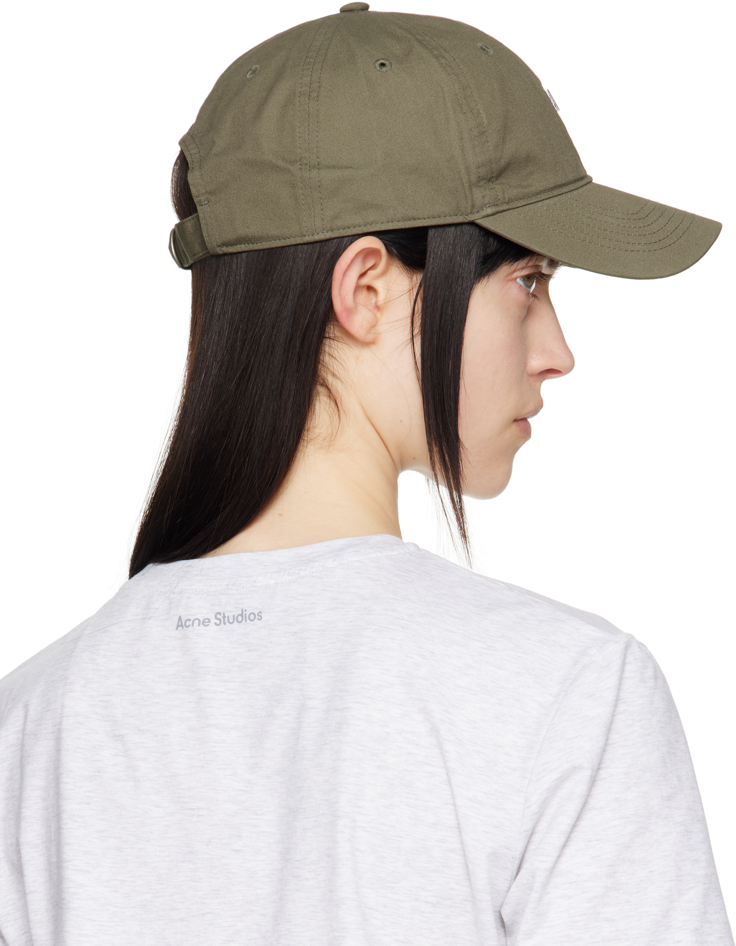 Acne Studios Cunov Logo-embellished Cotton-twill Baseball Cap In Cdk Wood Green