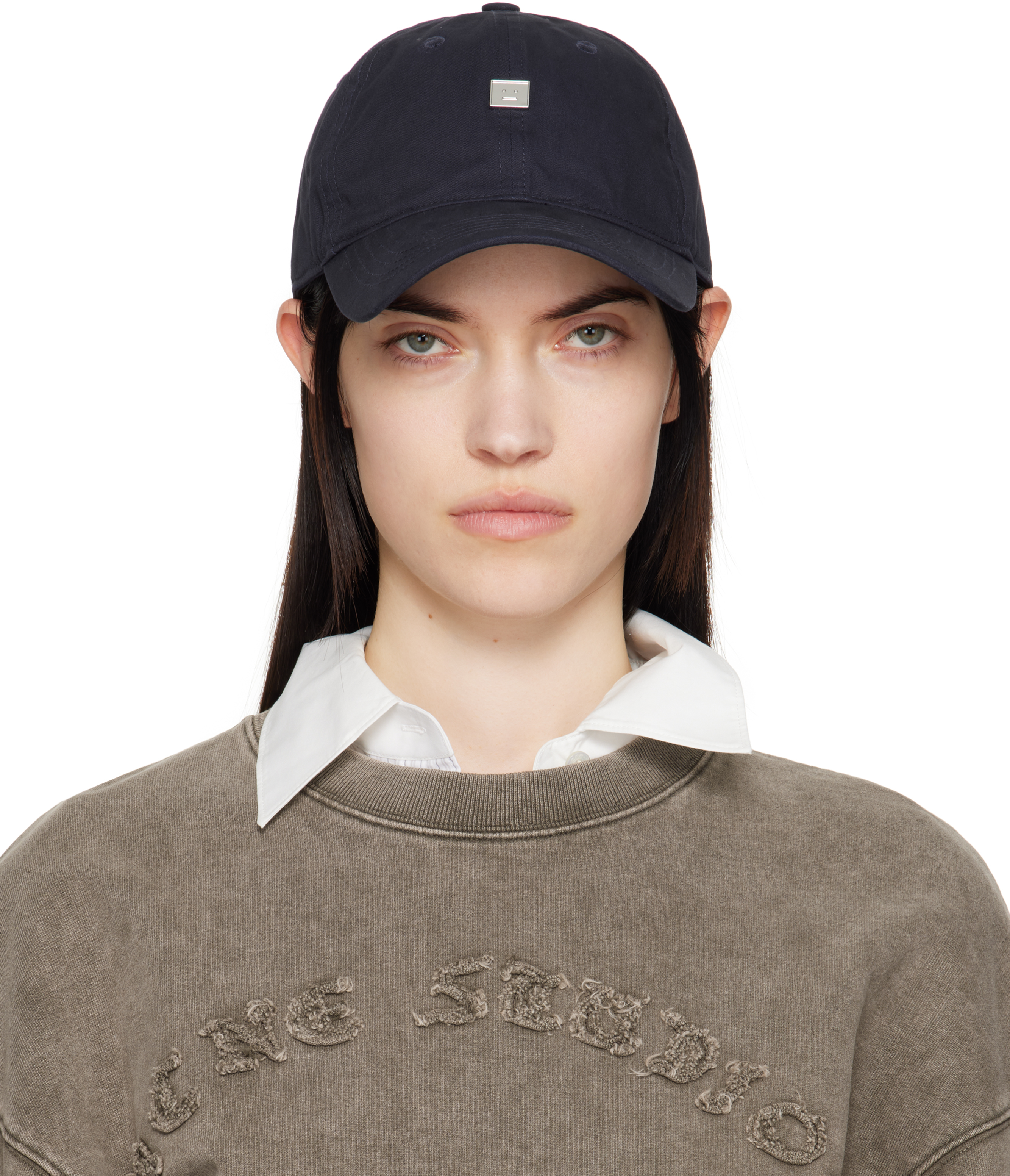 【関税込み】Acne Studios ネイビー スタッズ ロゴ キャップ Acne Studiosのネイビー スタッズ ロゴ キャップがセール中
