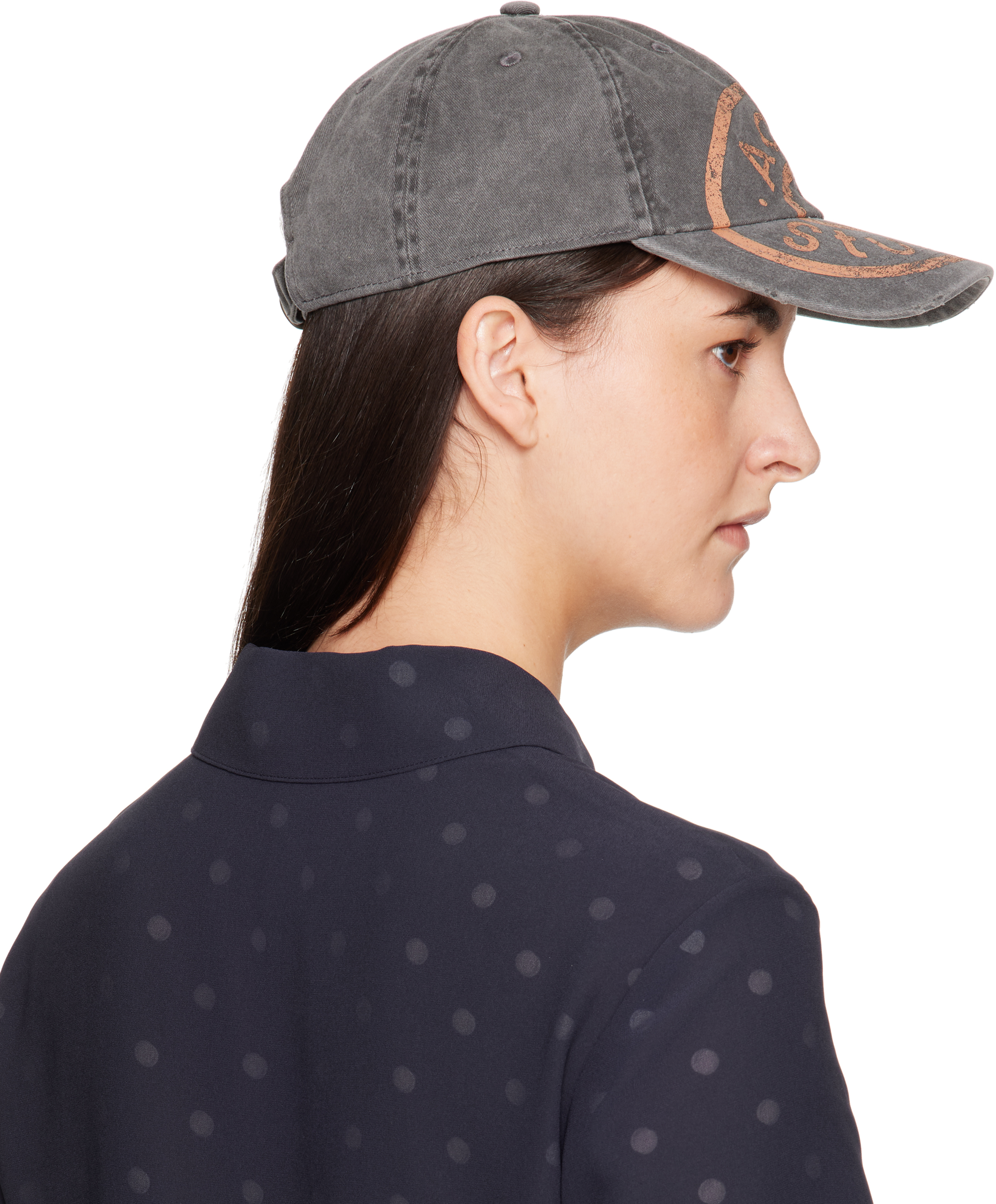 Acne Studios Black Printed Logo Cap In 900 Black