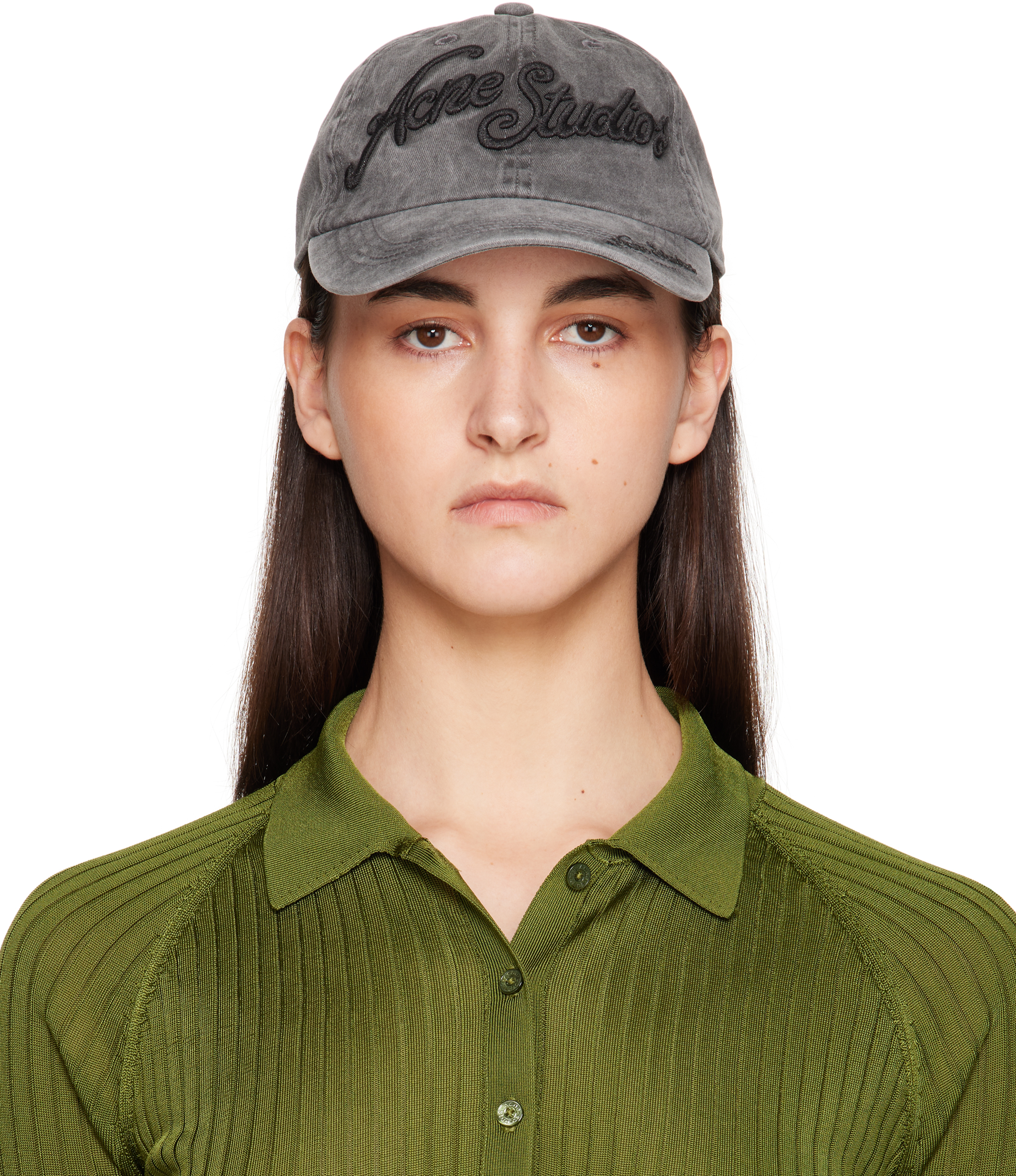 Acne Studios: ブラック ロゴ キャップ | SSENSE 日本