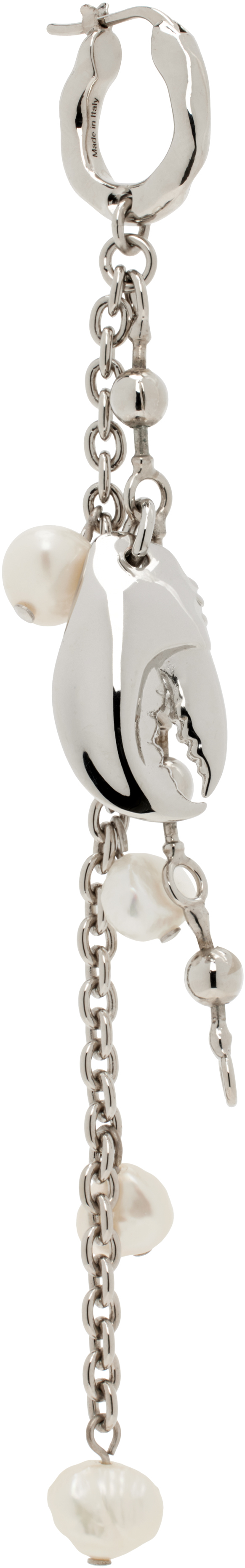 Acne Studios Silver Claw Charm Single Earring In Aae Silver