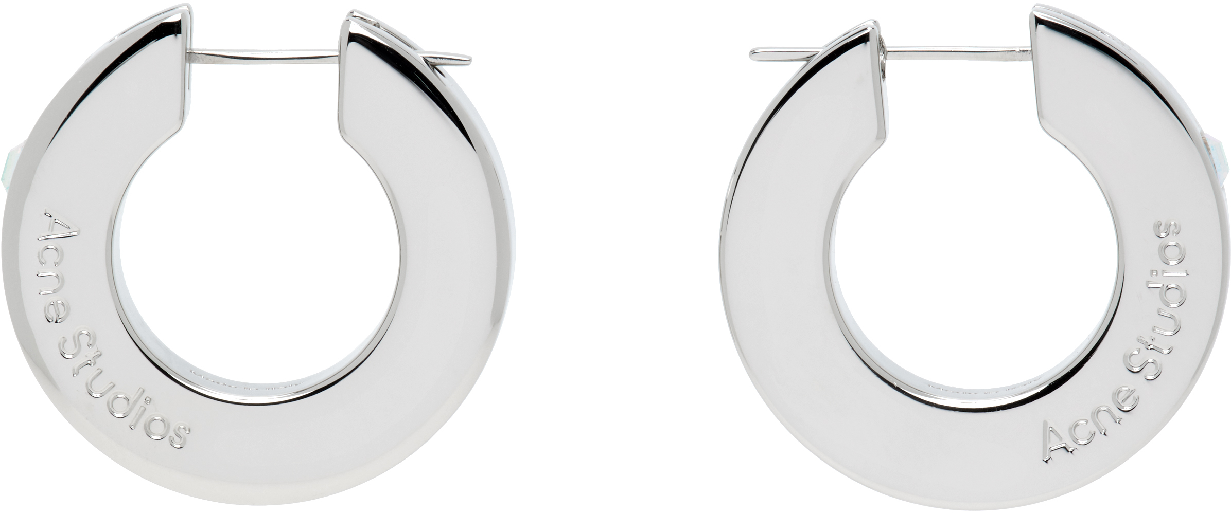 Silver Crystal Hoop Earrings