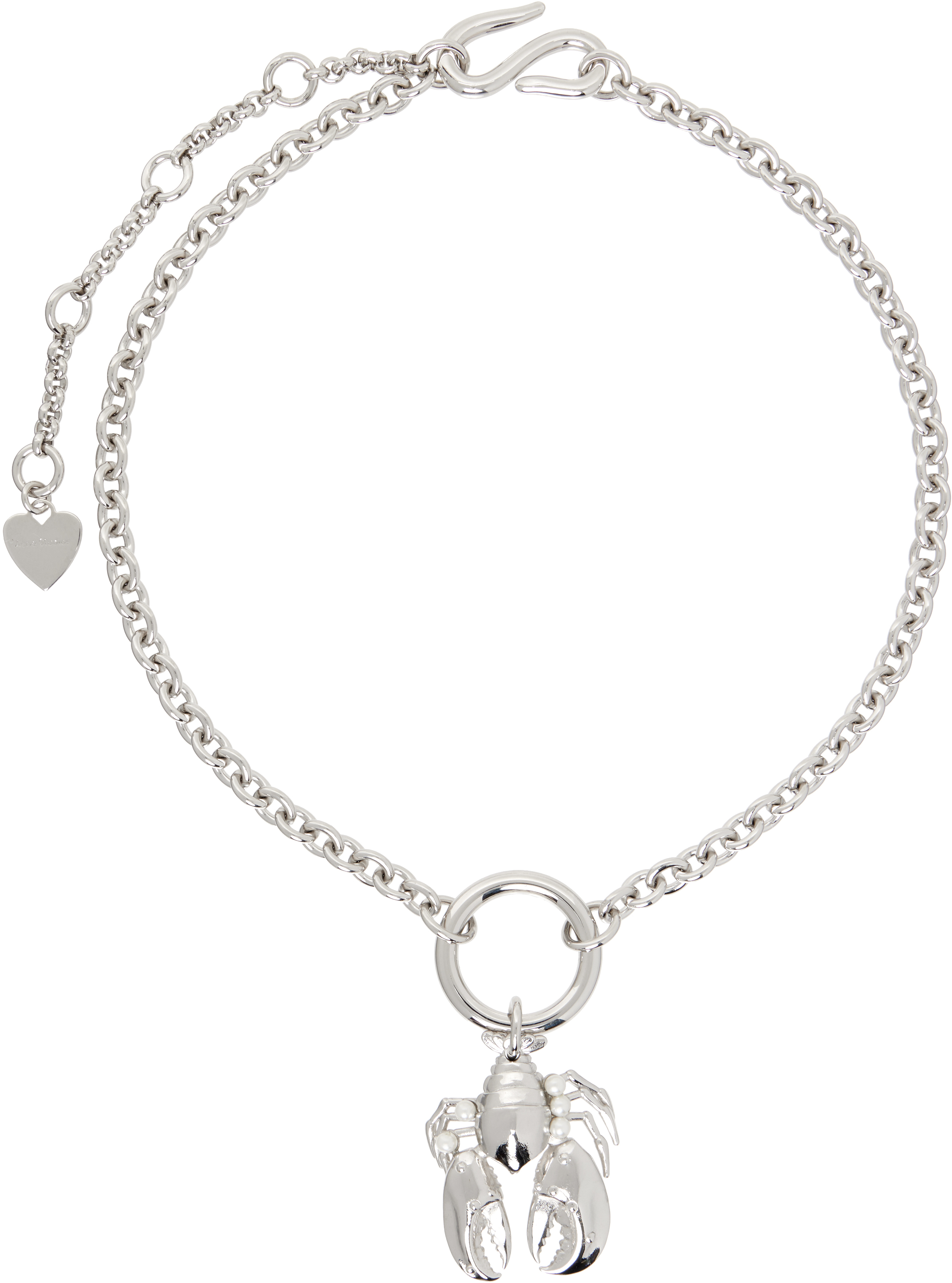 Acne Studios Lobster Necklace In Aae Silver