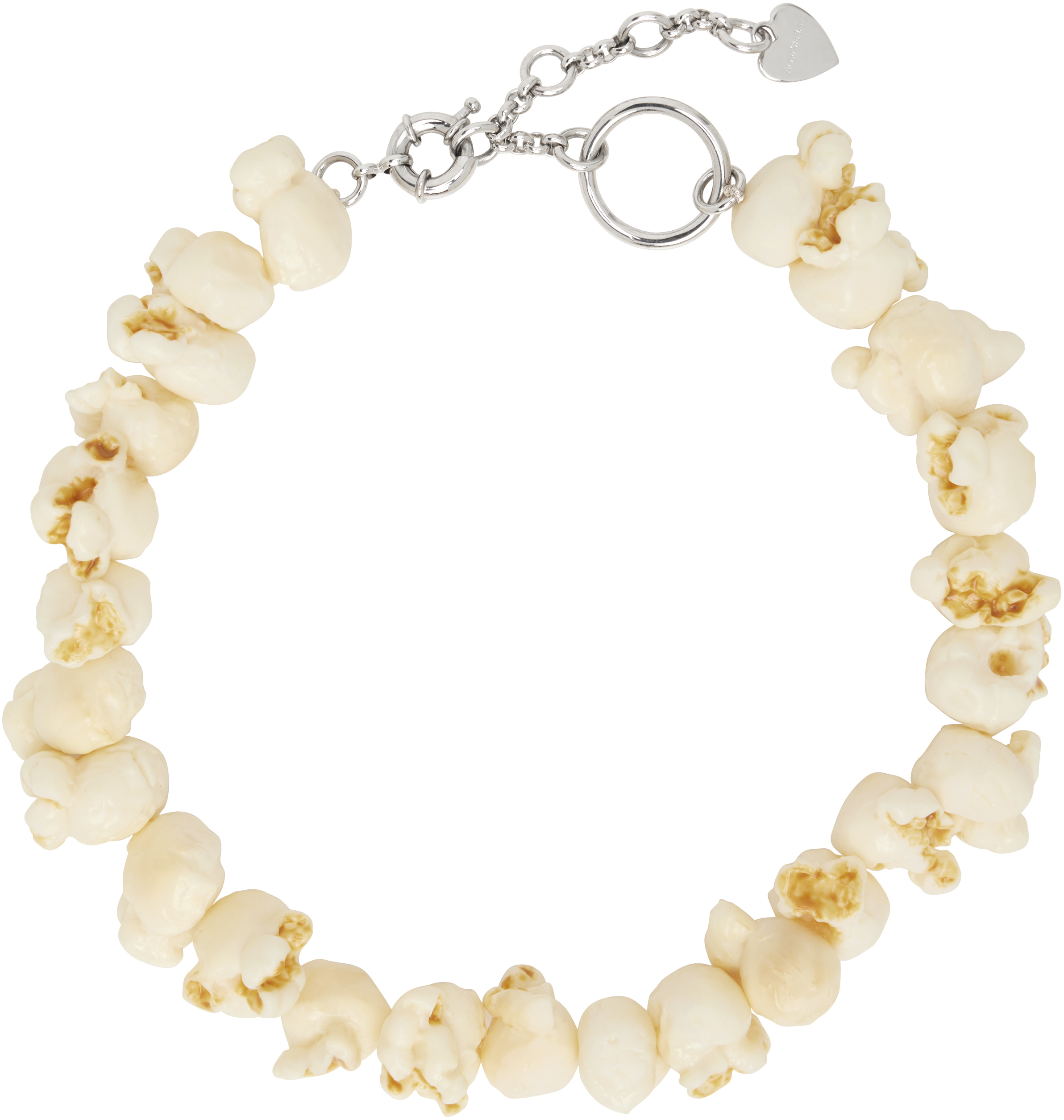 ACNE STUDIOS OFF-WHITE POPCORN SHAPE NECKLACE
